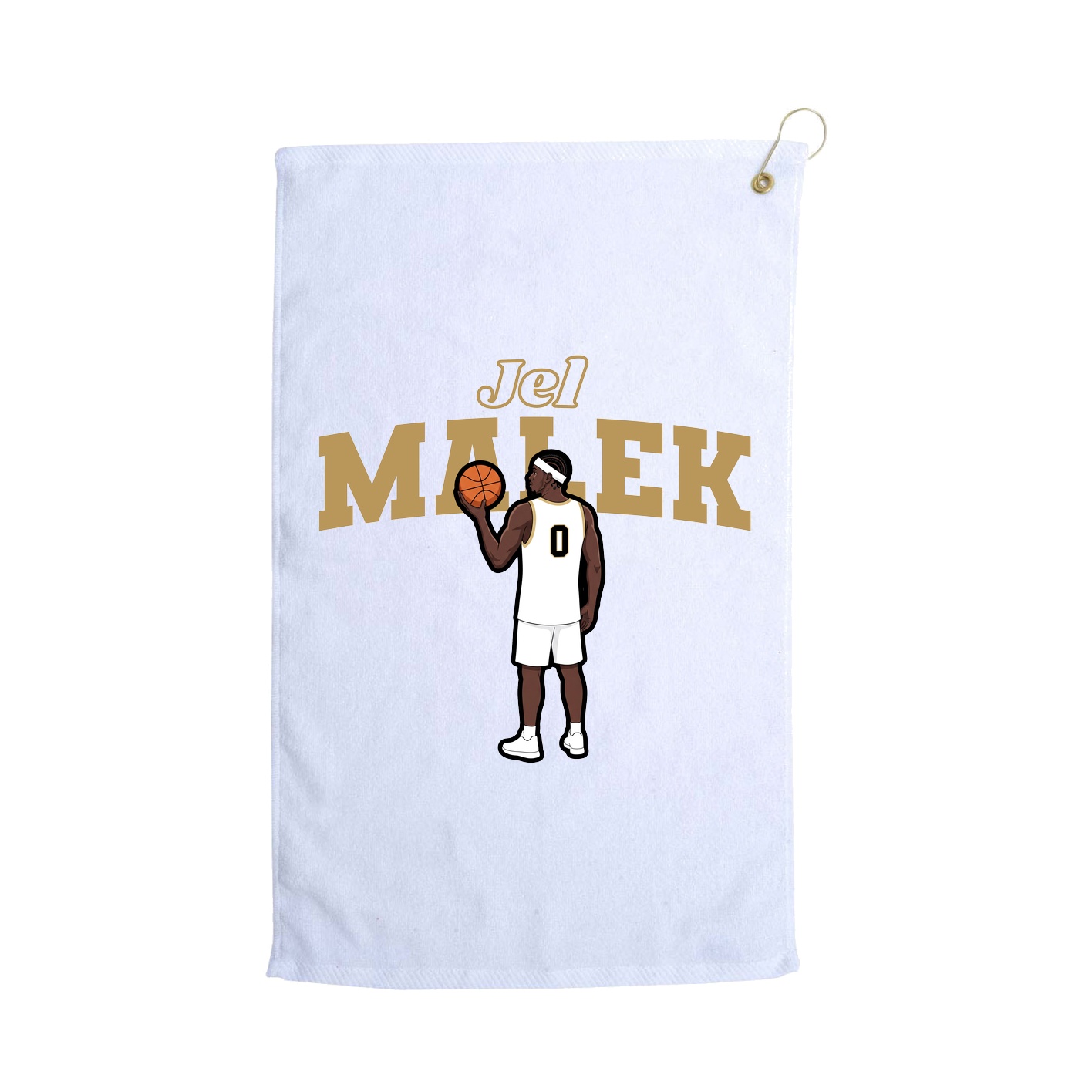 Golf Towel — Name Arch in White