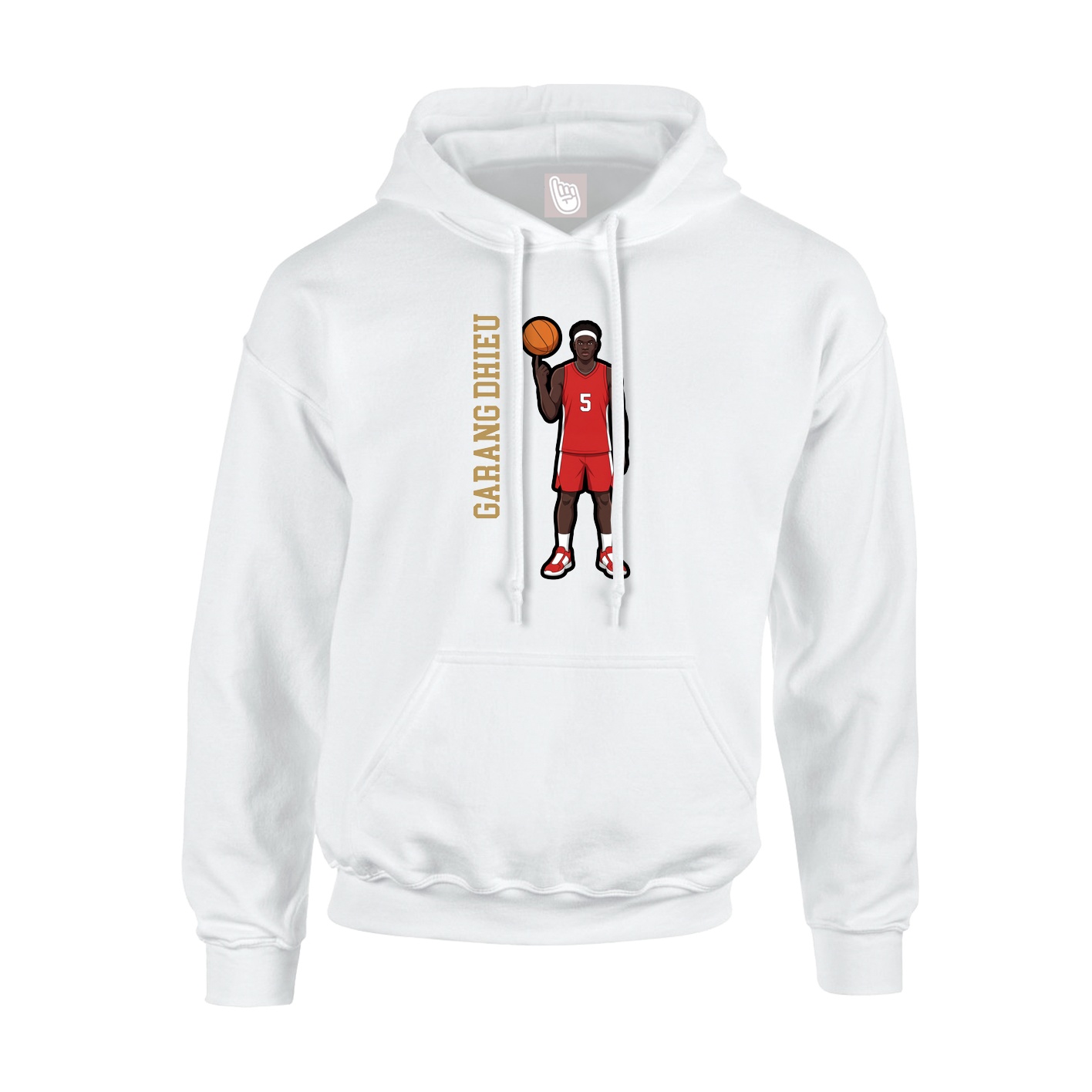 Youth Hoodie — Name Vertical in White