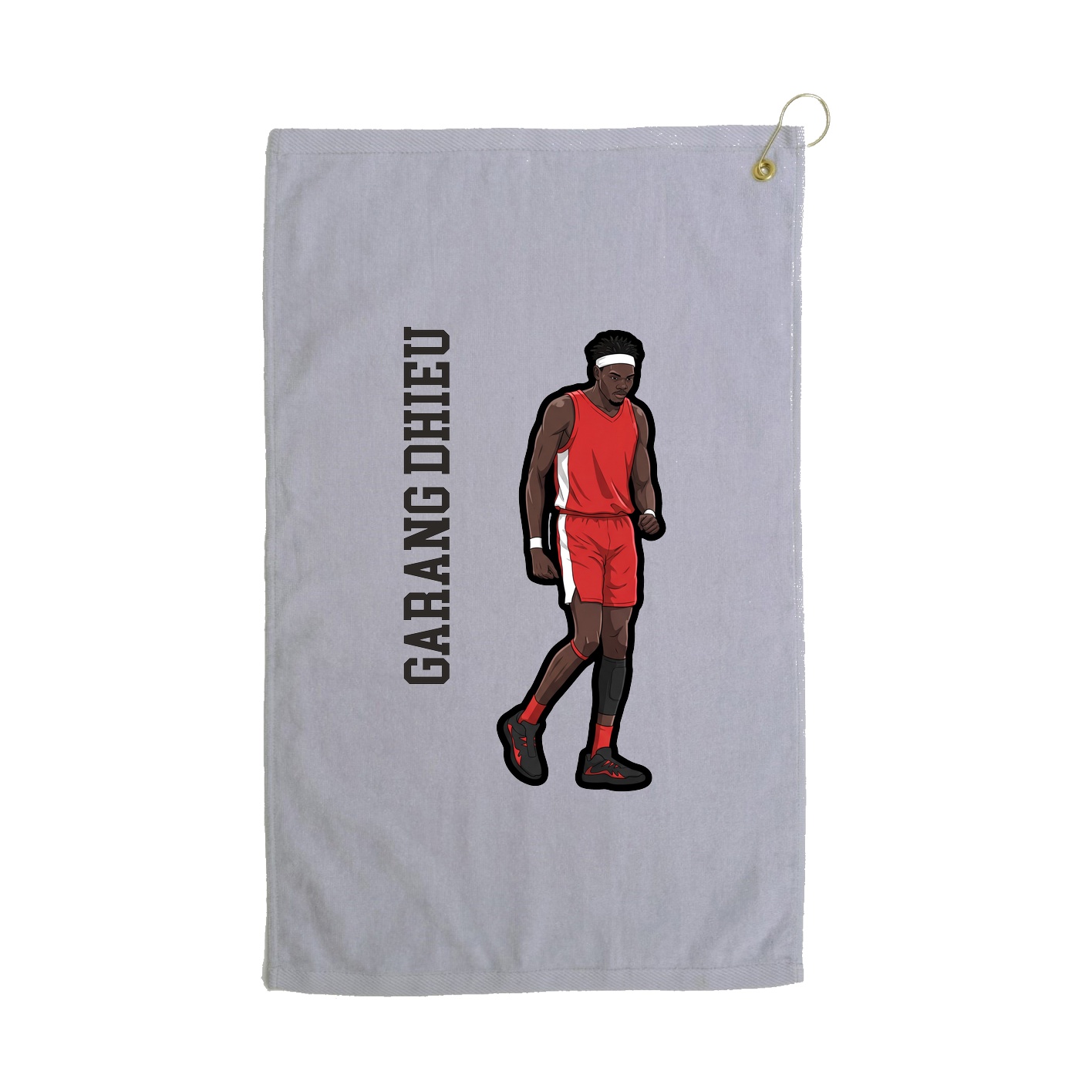 Golf Towel — Name Vertical in Grey