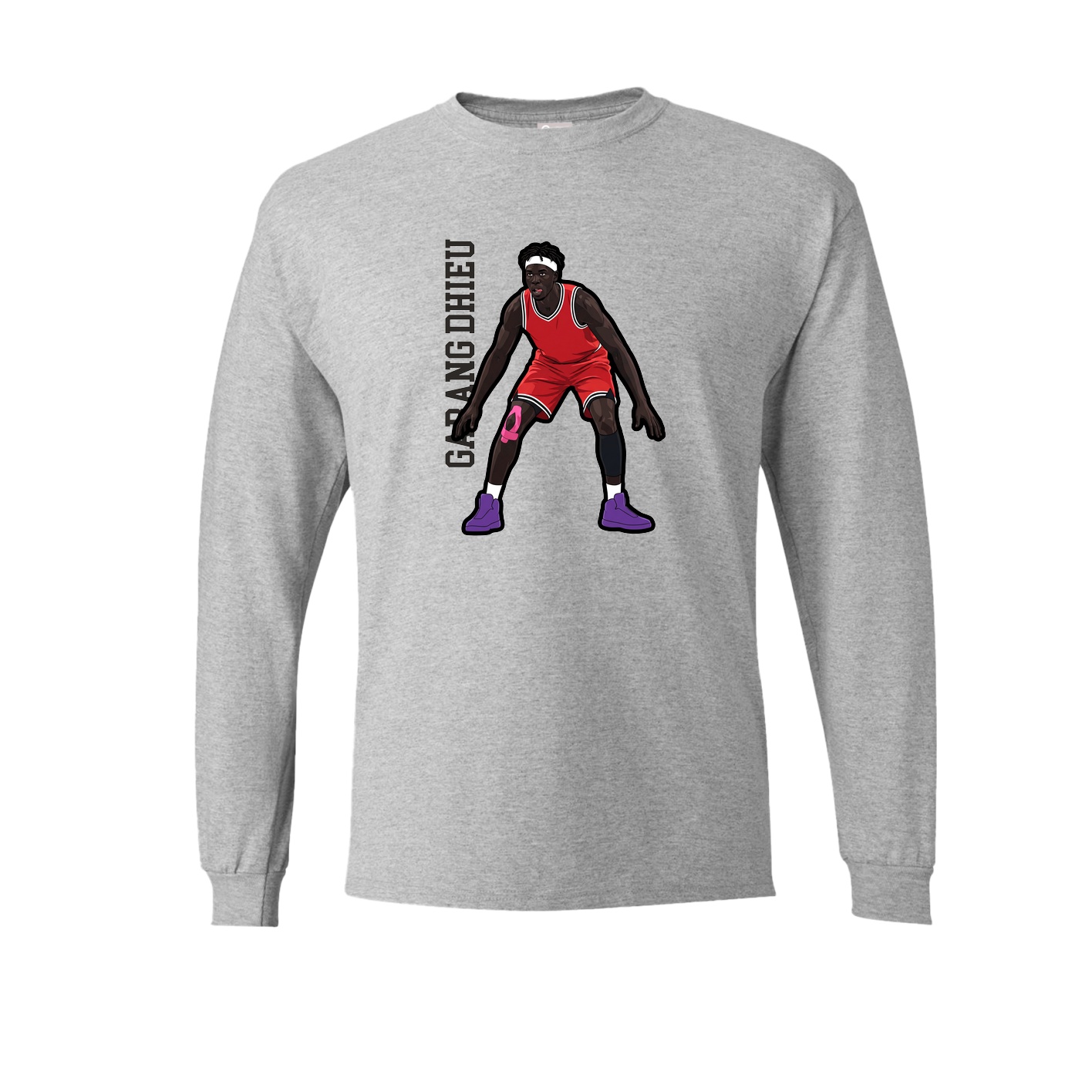 Long Sleeve Tee — Name Vertical in Grey