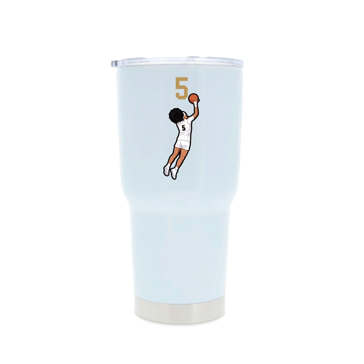 30oz Stainless Steel Tumbler — Number Top in White