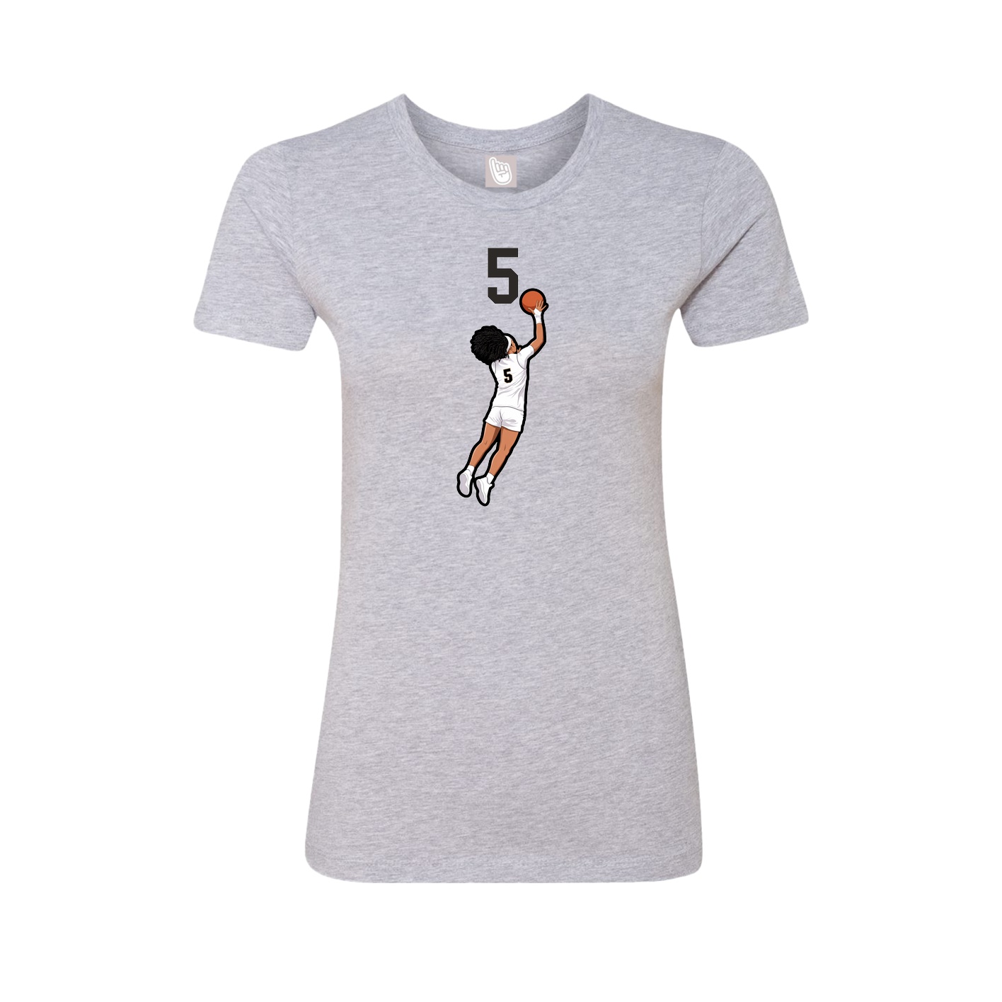Fitted Women's Tee — Number Top in Grey