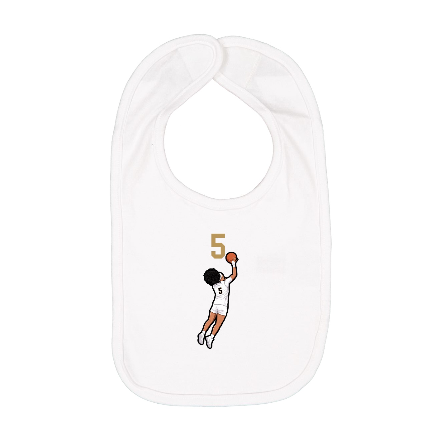 Infant Bib — Number Top in White