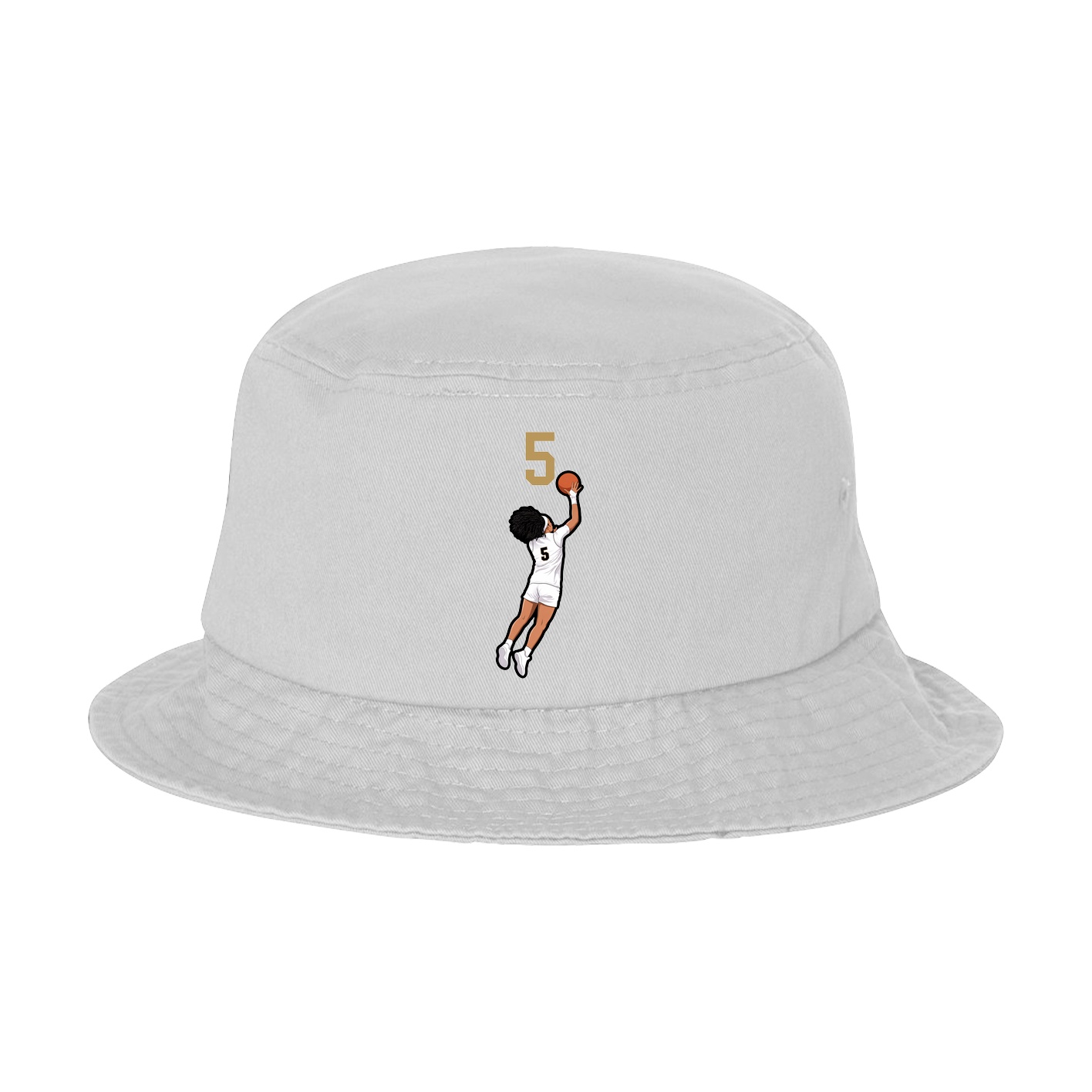 Bucket Cap — Number Top in White