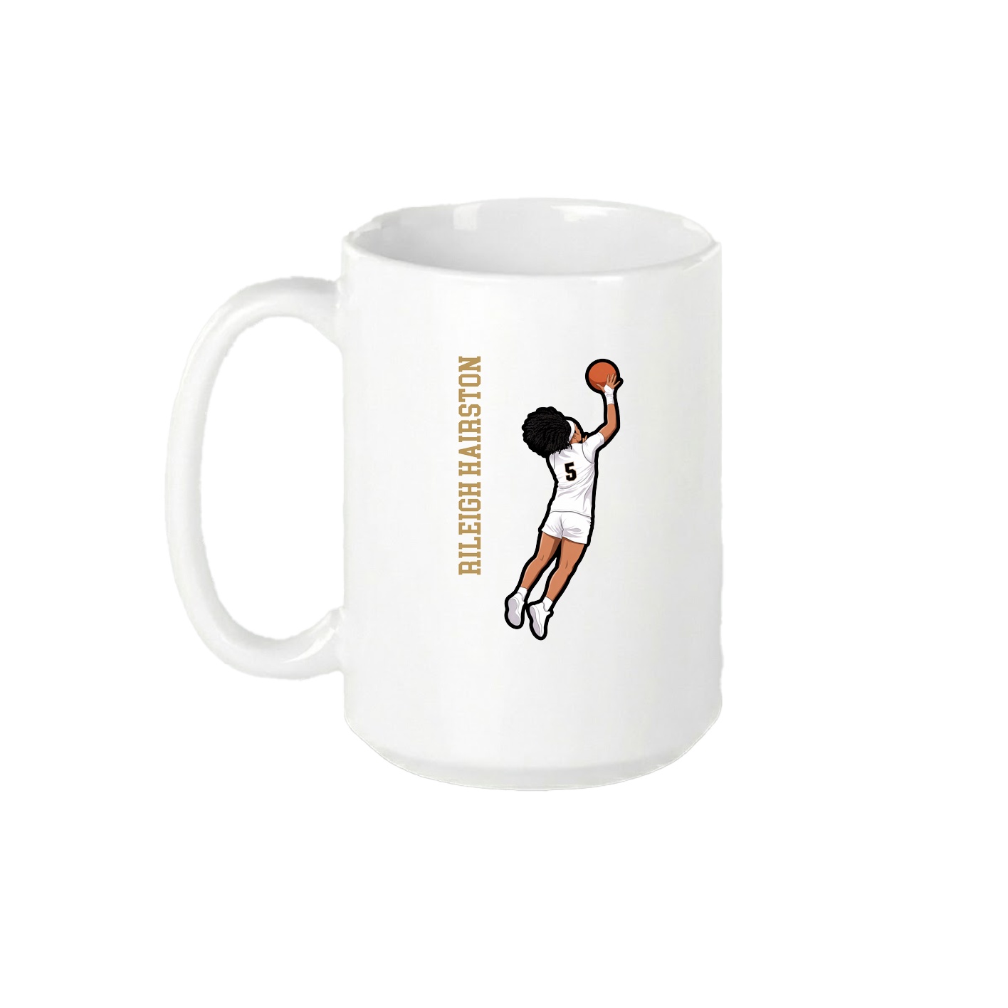 15oz Coffee Mug — Name Vertical in White