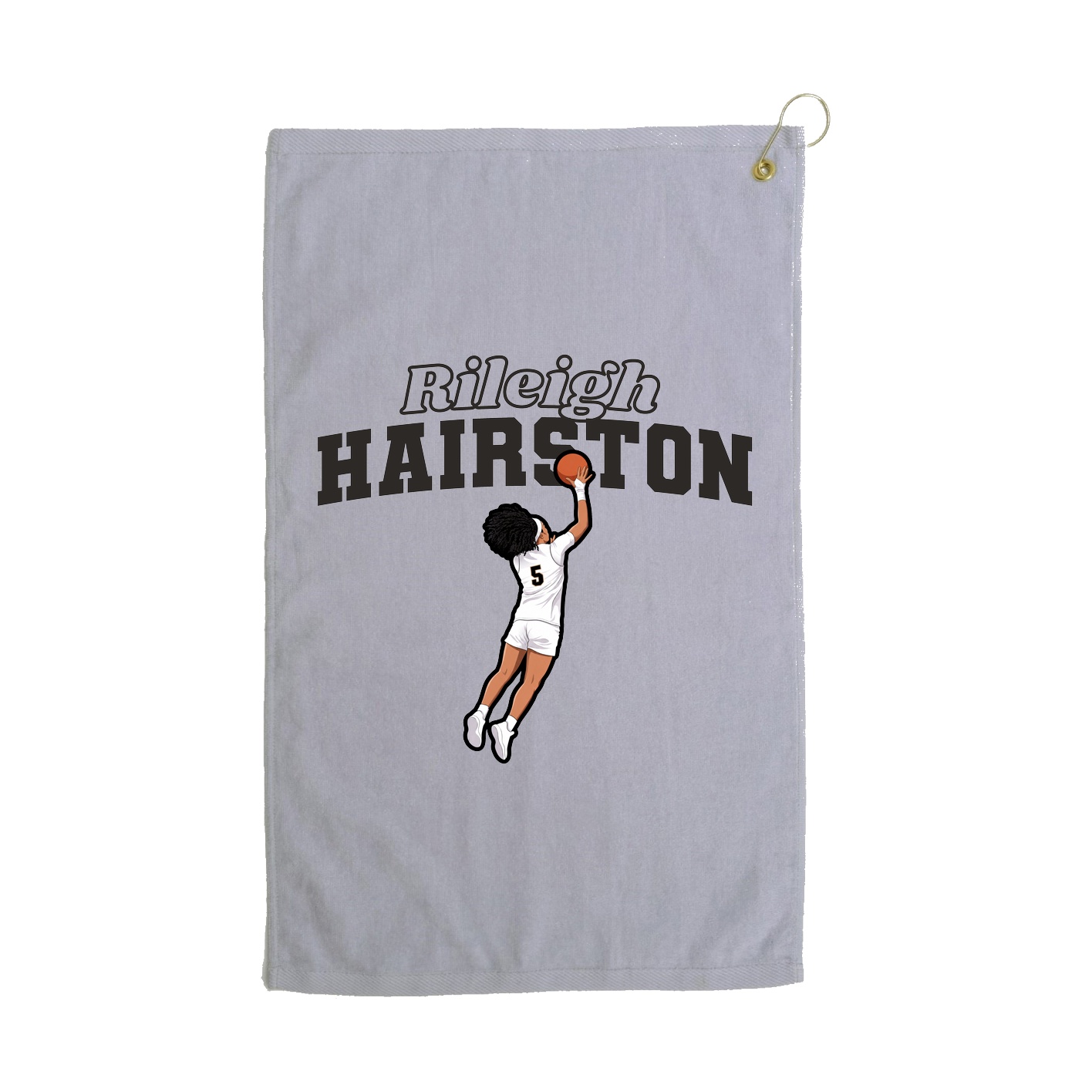 Golf Towel — Name Arch in Grey