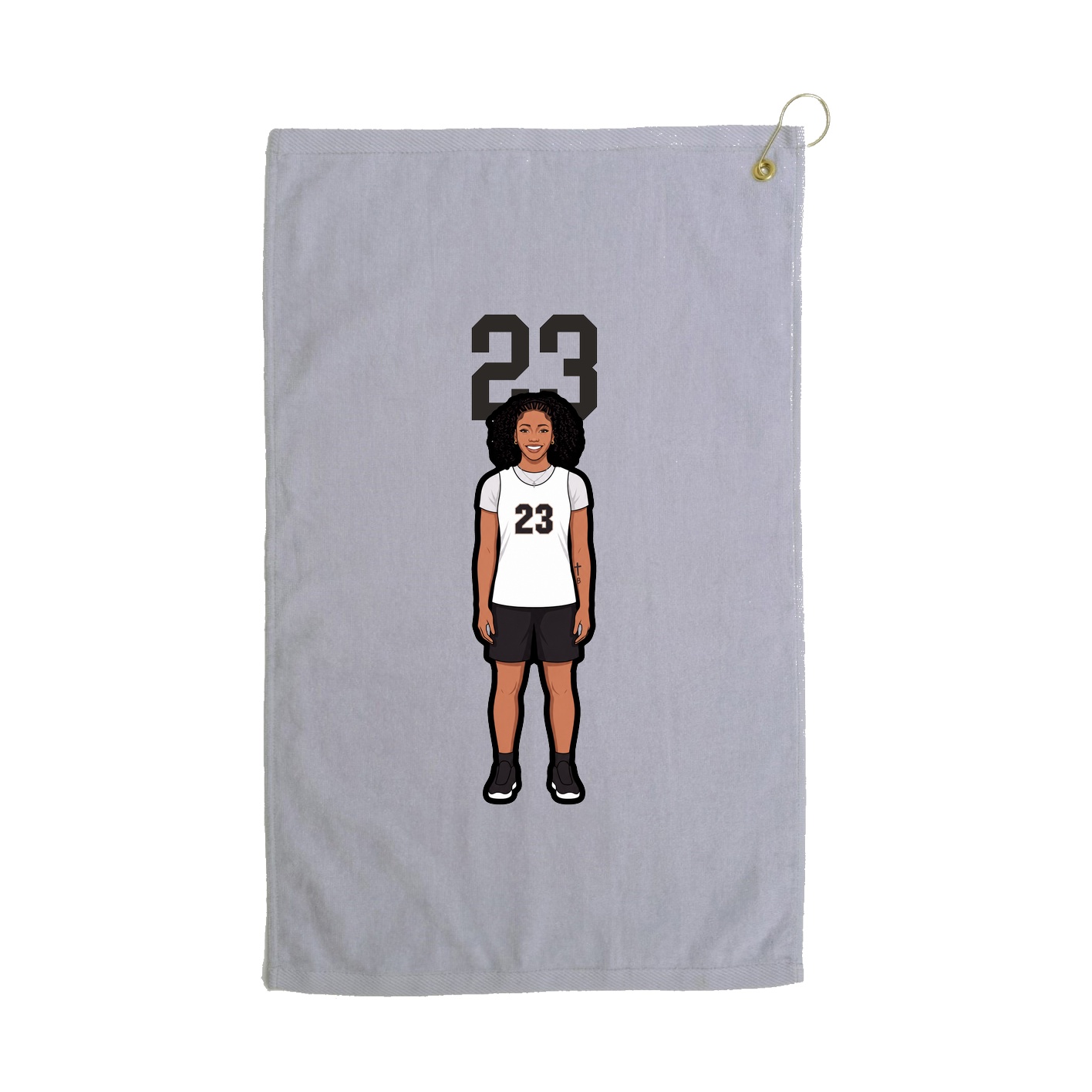 Golf Towel — Number Top in Grey