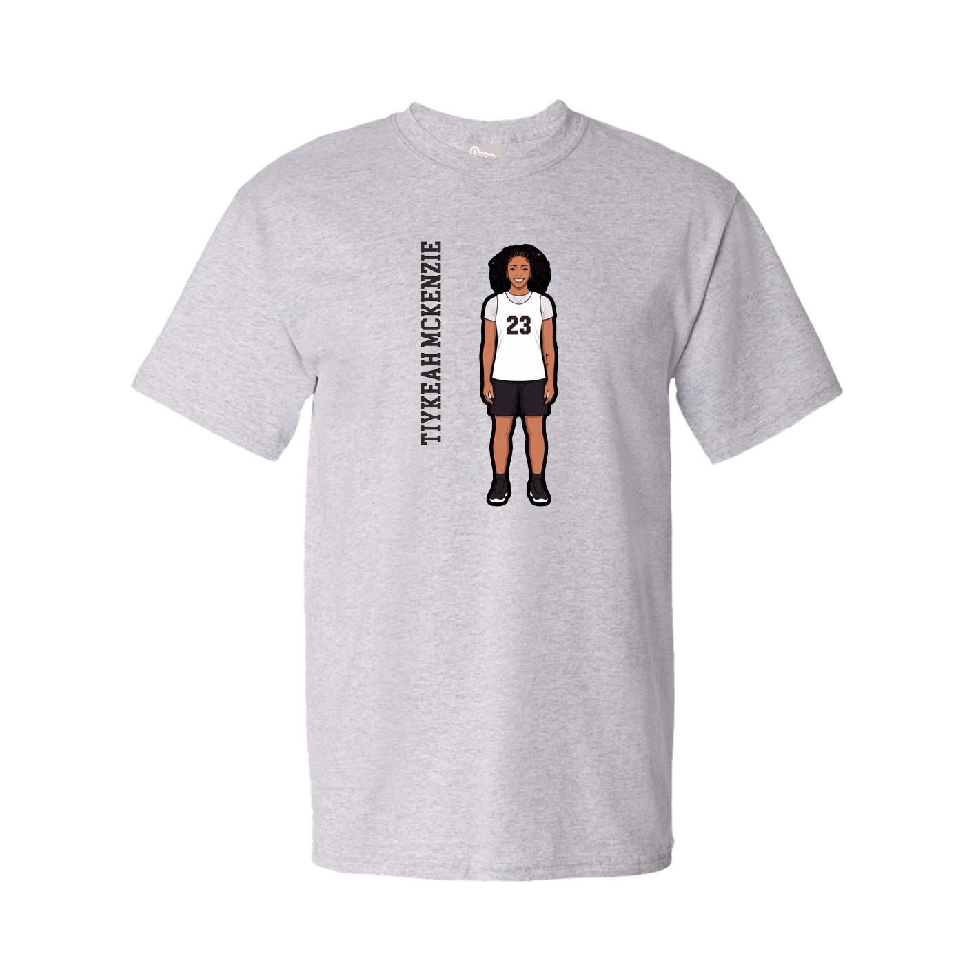 Tee — Name Vertical in Grey
