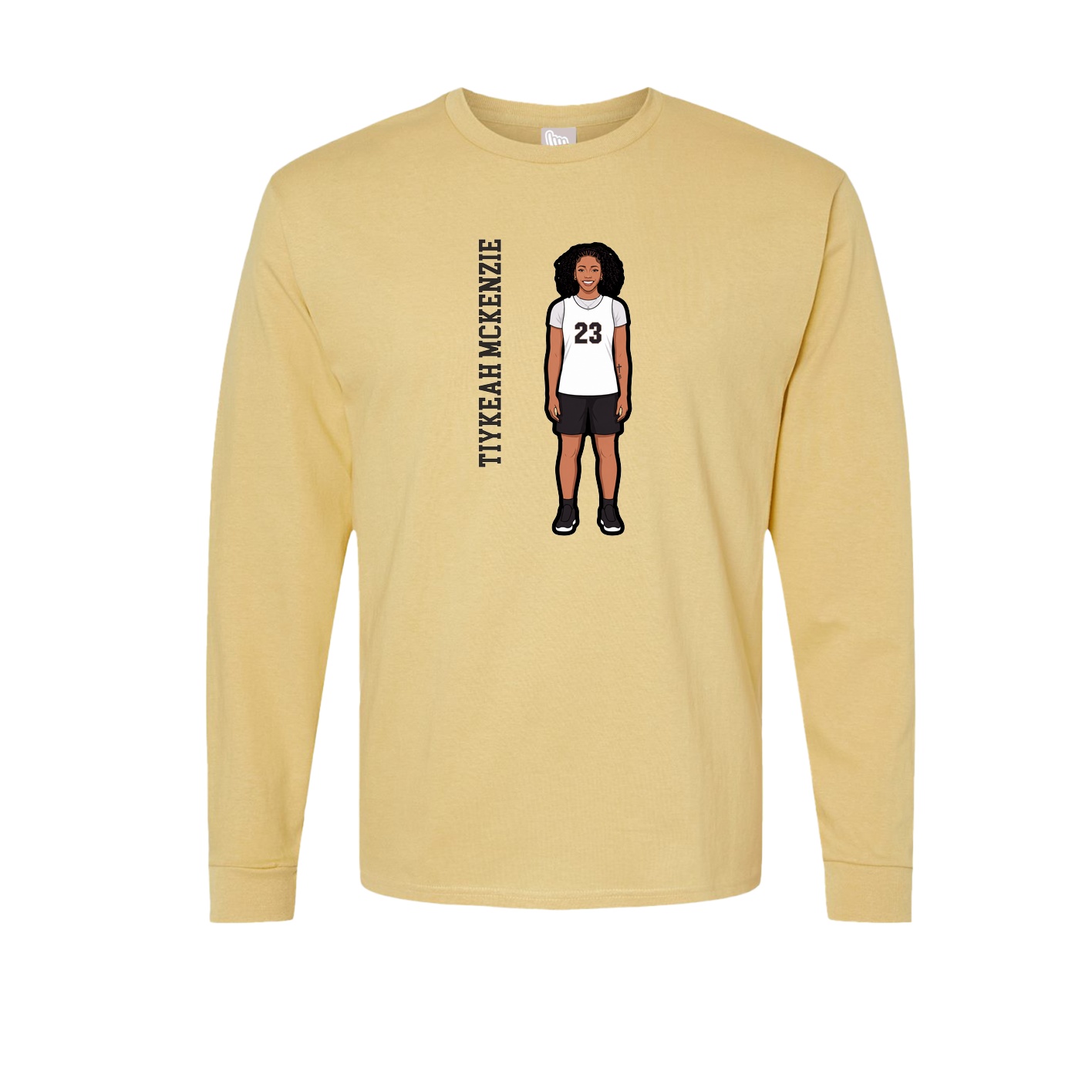 Long Sleeve Tee — Name Vertical in Vegas Gold