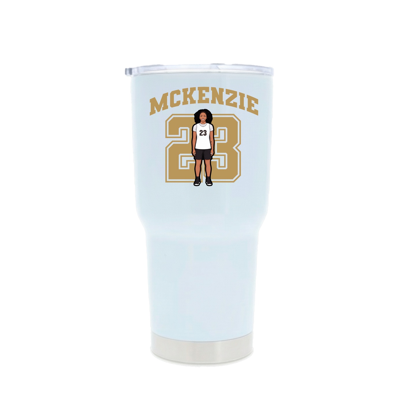 30oz Stainless Steel Tumbler — Number in White