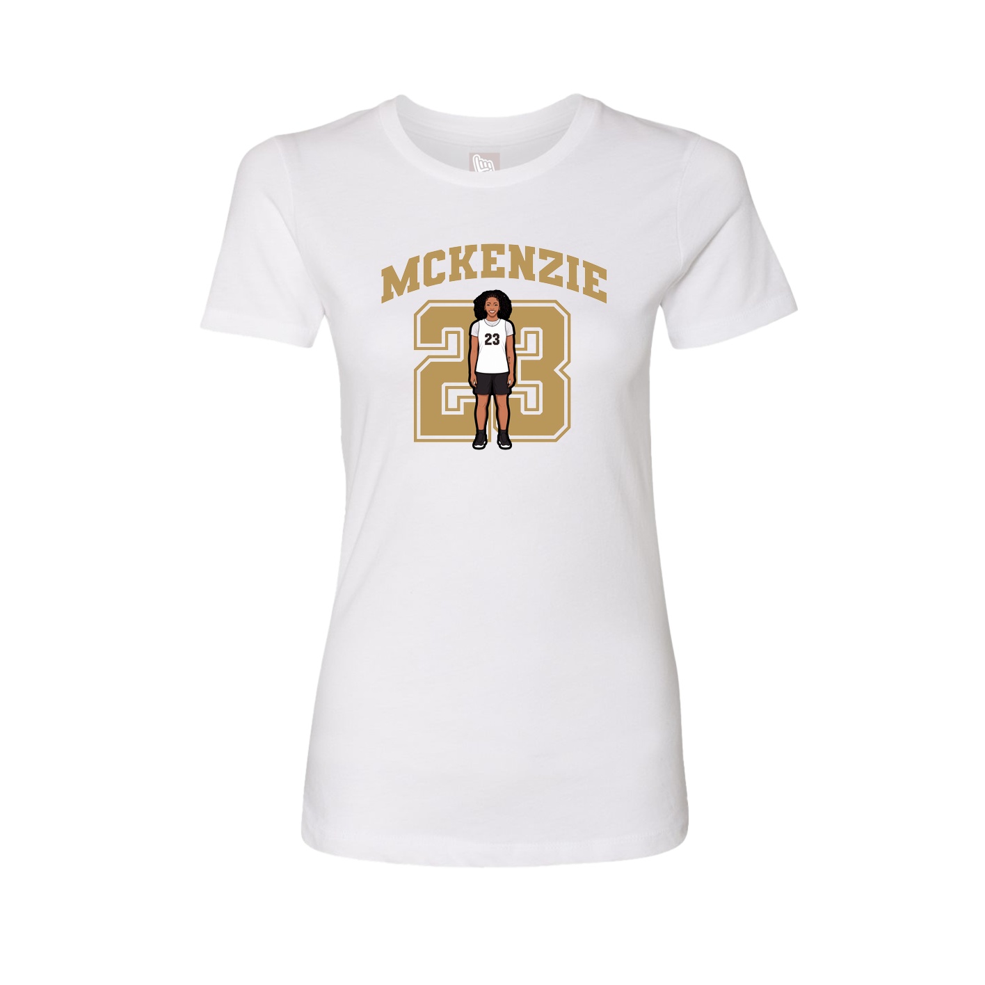 Fitted Women's Tee — Number in White