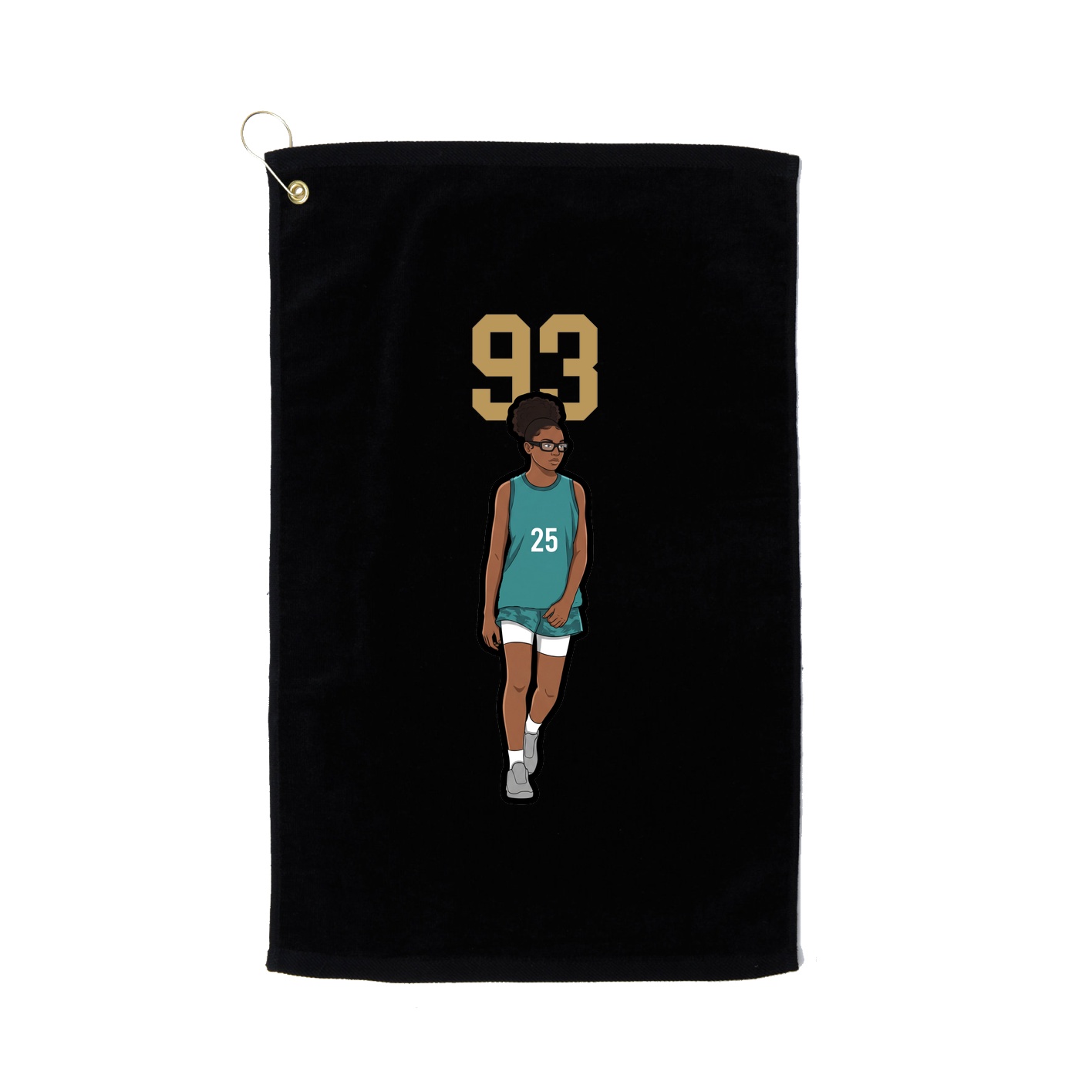 Golf Towel — Number Top in Black