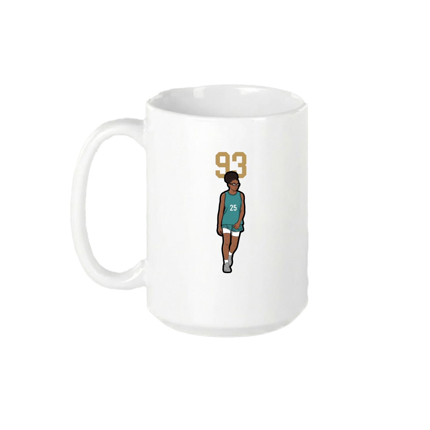 15oz Coffee Mug — Number Top in White