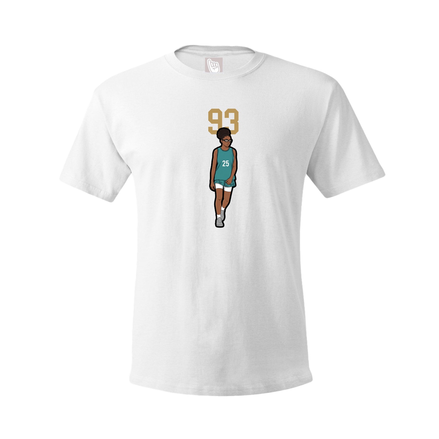 Youth Tee — Number Top in White