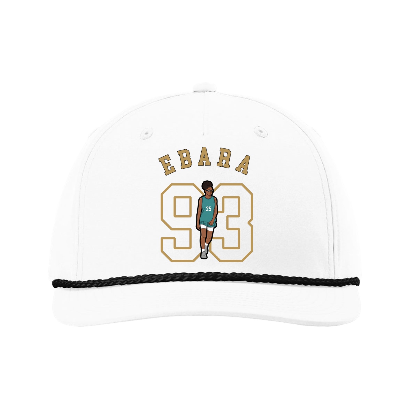Five-Panel Classic Rope Cap — Shirsey Arch in White