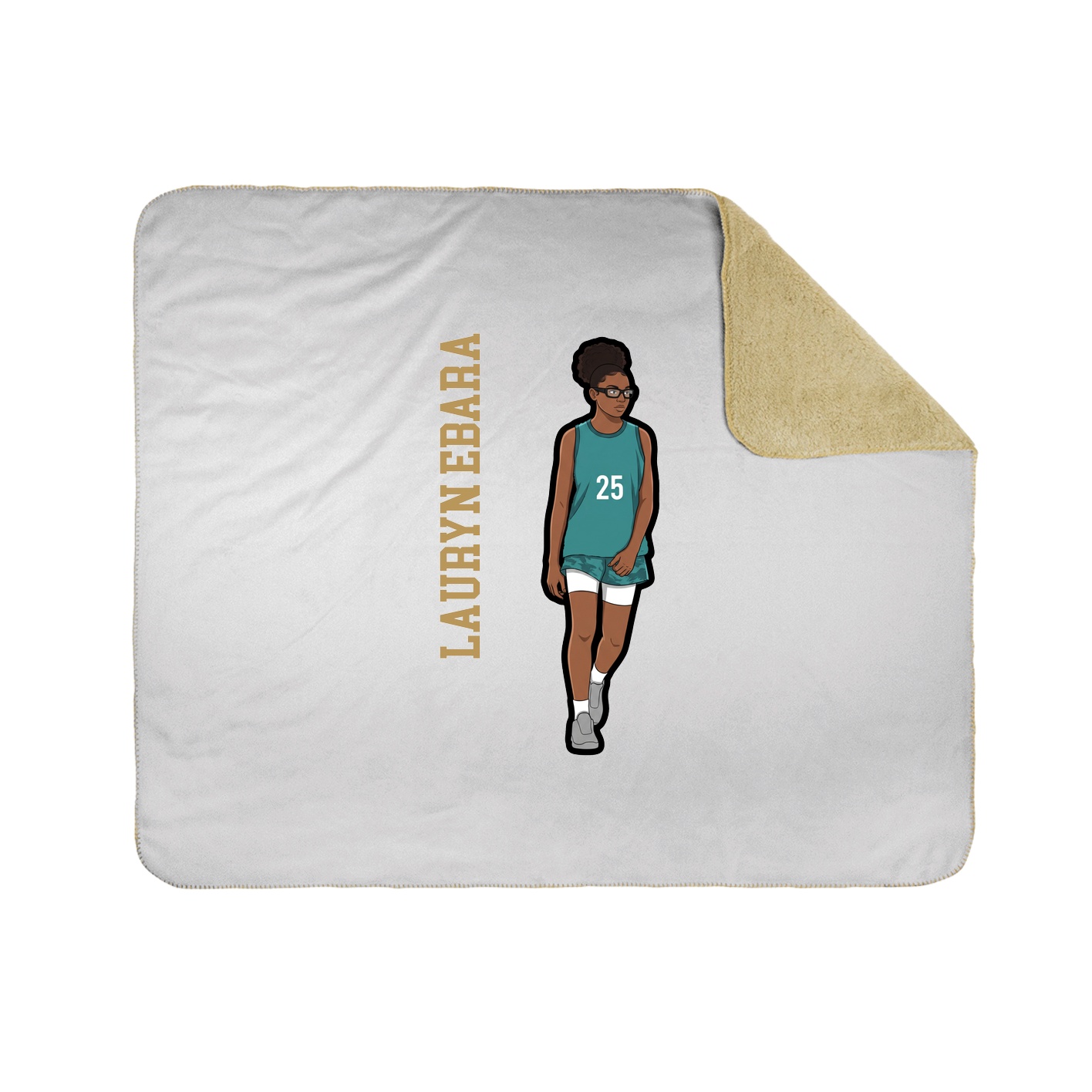 Throw Blanket — Name Vertical in White