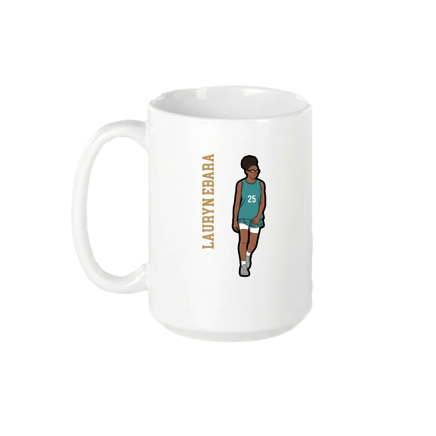 15oz Coffee Mug — Name Vertical in White