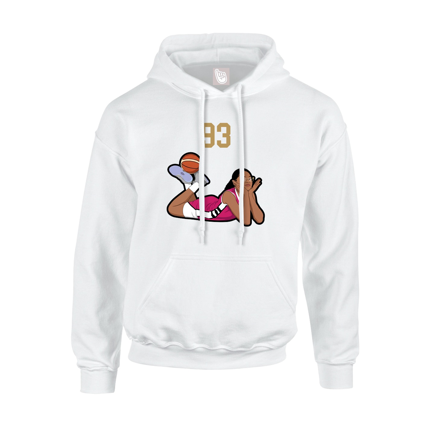Youth Hoodie — Number Top in White