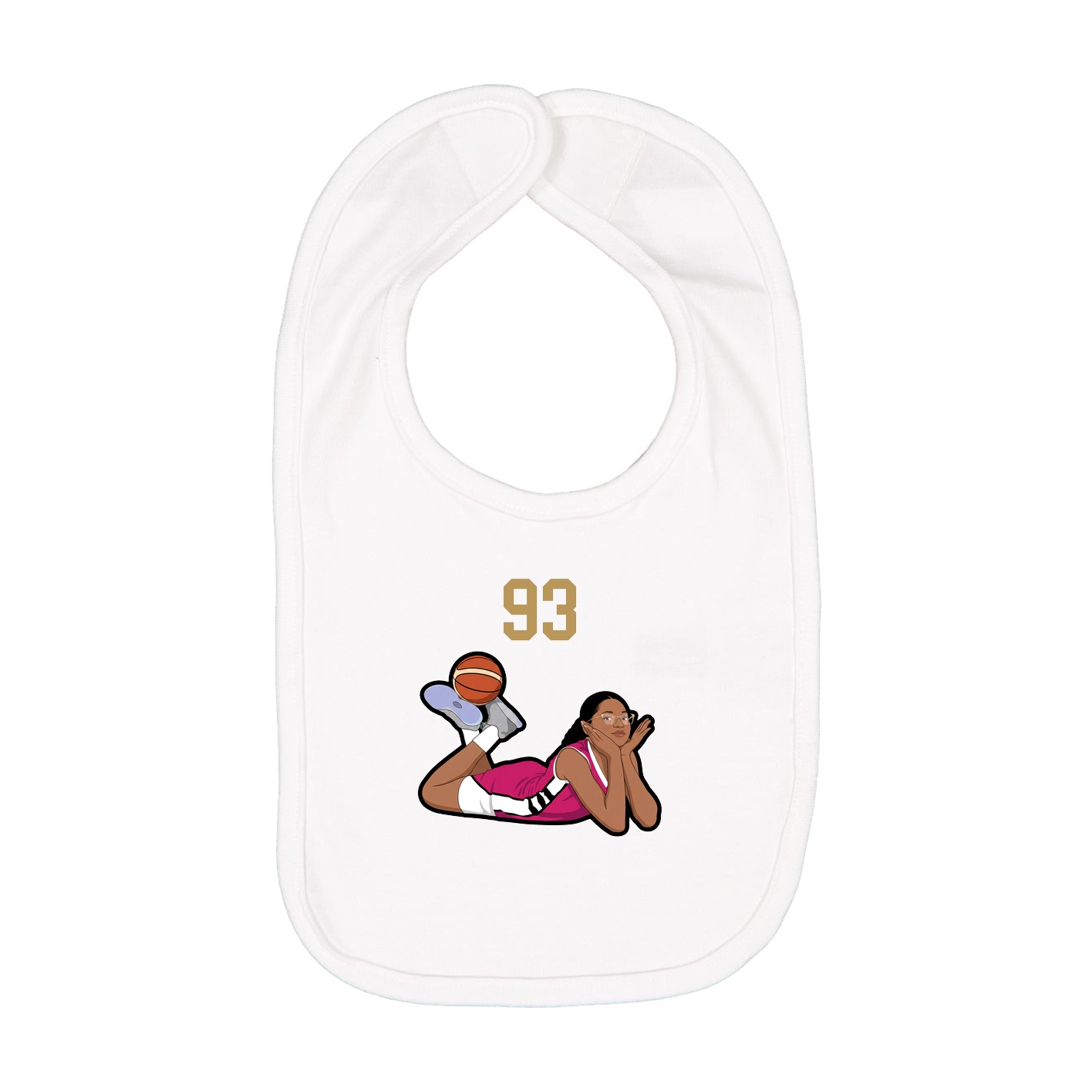 Infant Bib — Number Top in White