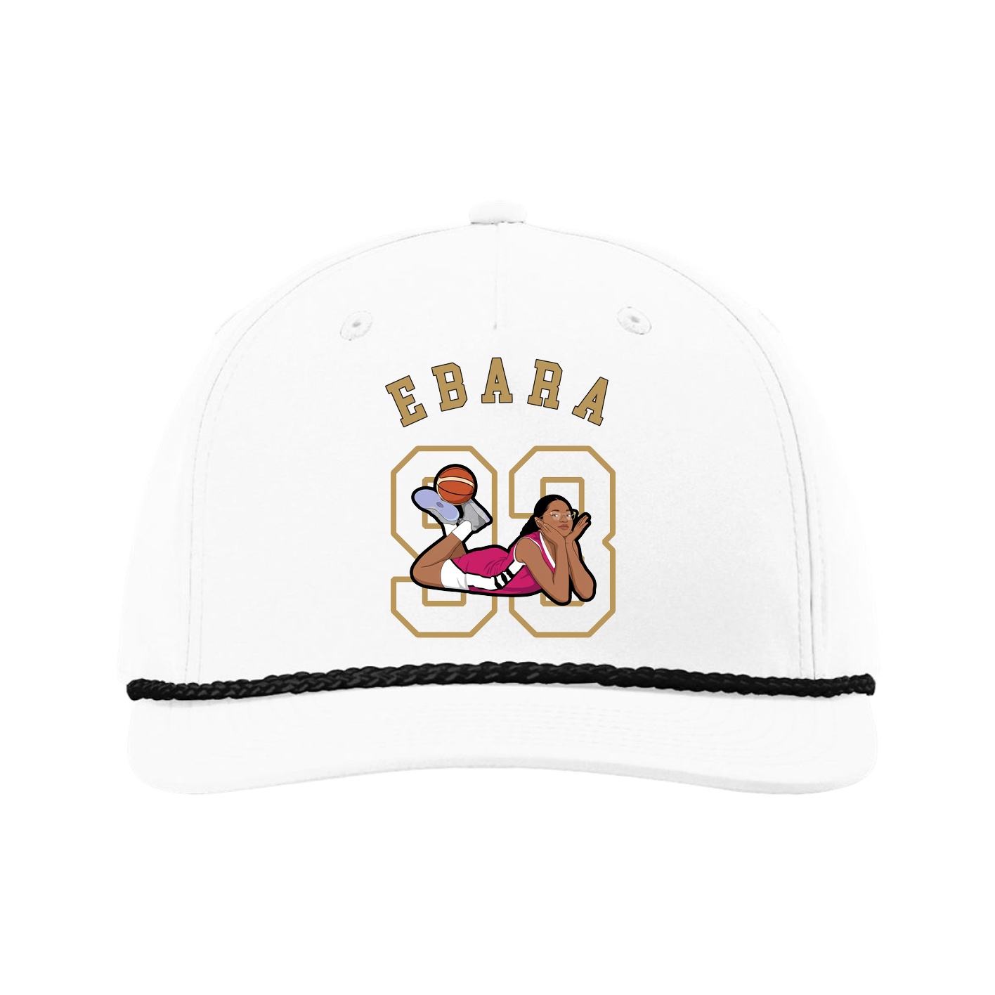 Five-Panel Classic Rope Cap — Shirsey Arch in White