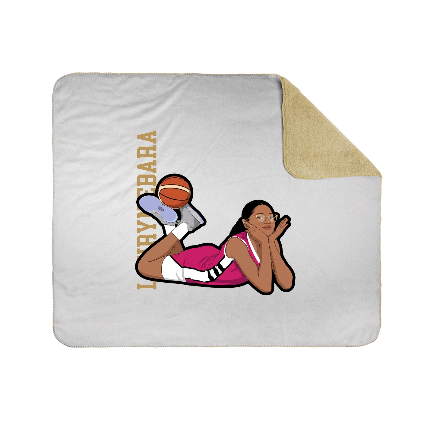 Throw Blanket — Name Vertical in White