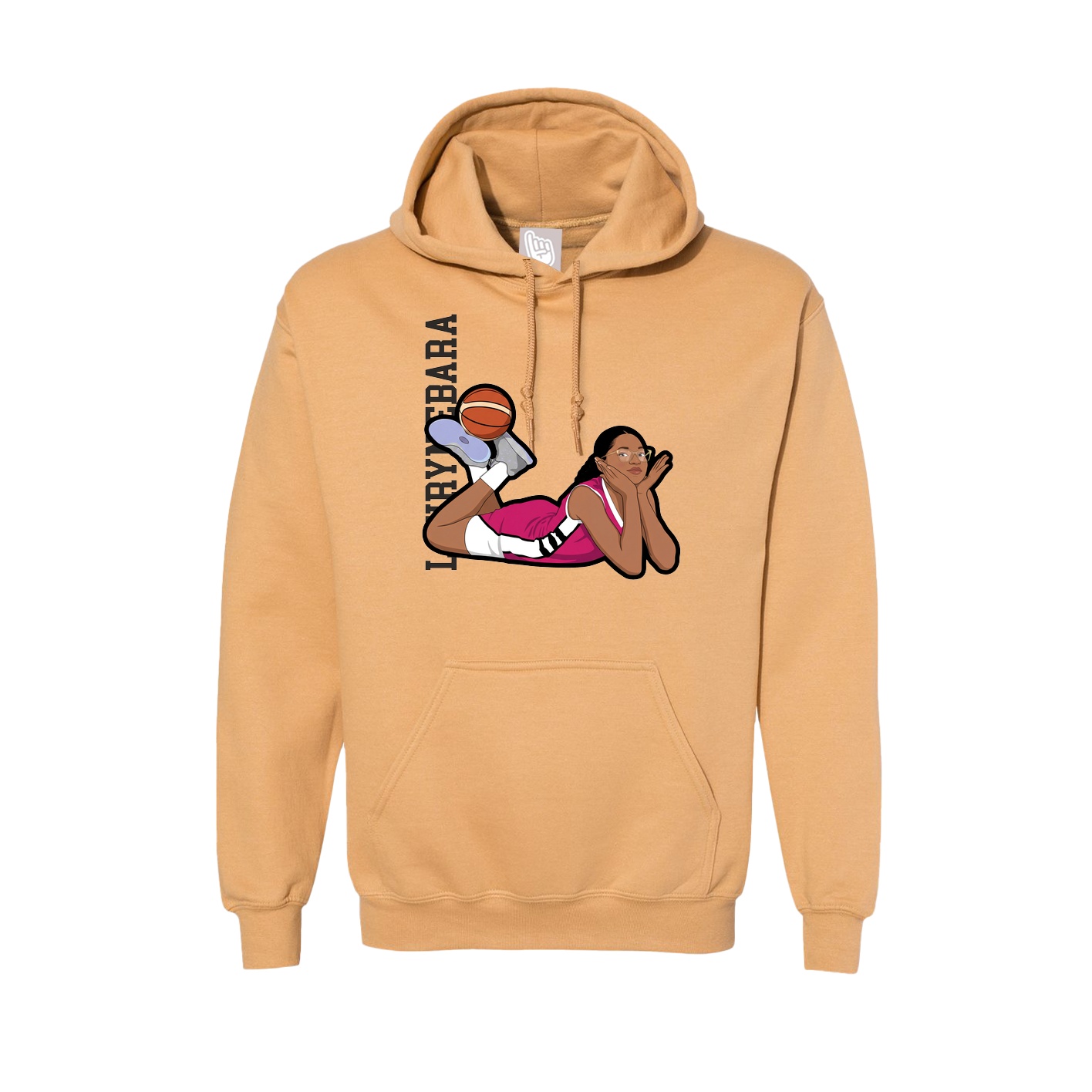 Hoodie — Name Vertical in Vegas Gold