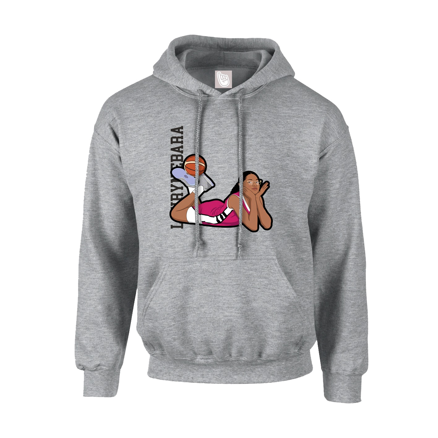 Youth Hoodie — Name Vertical in Grey