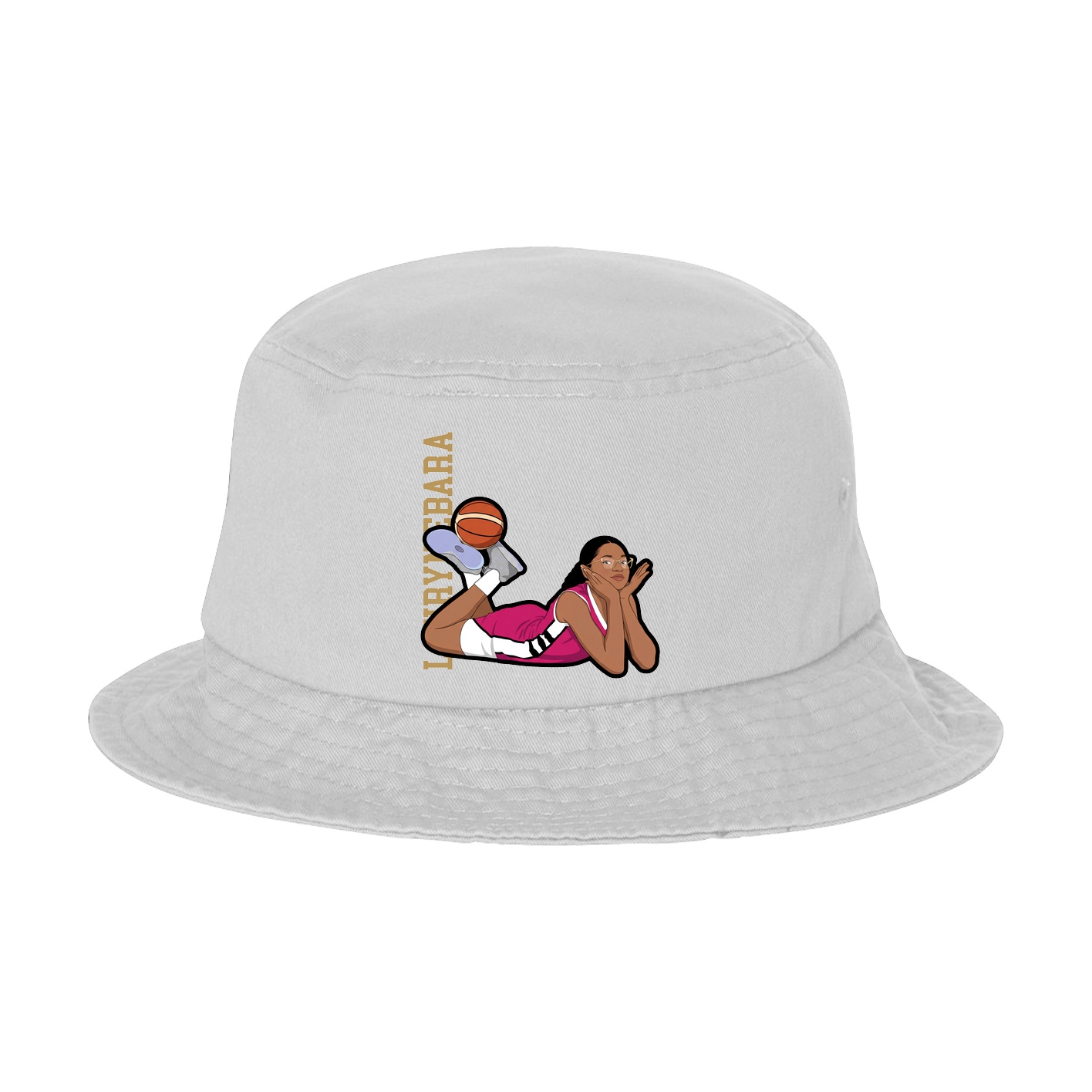 Bucket Cap — Name Vertical in White