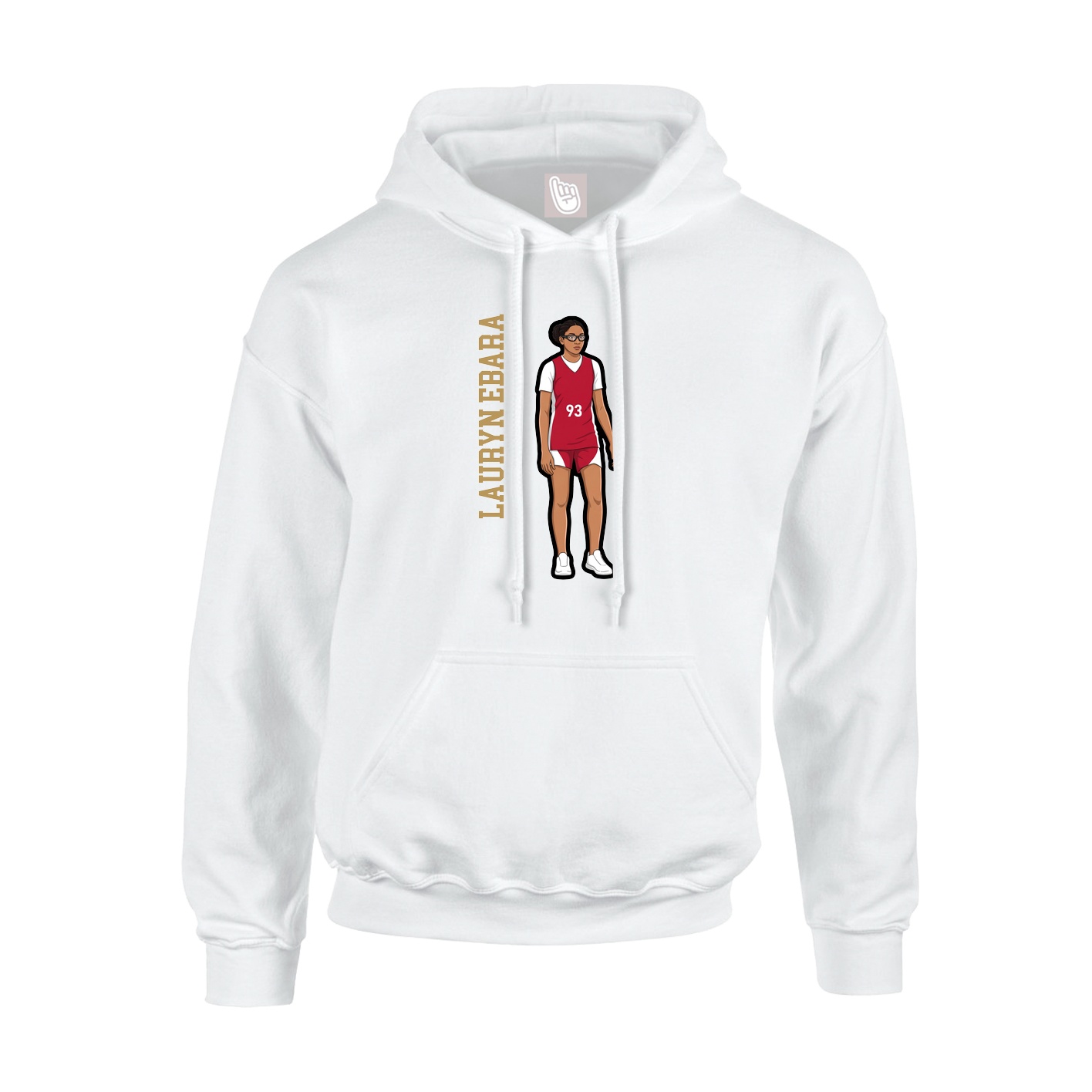 Hoodie — Name Vertical in White
