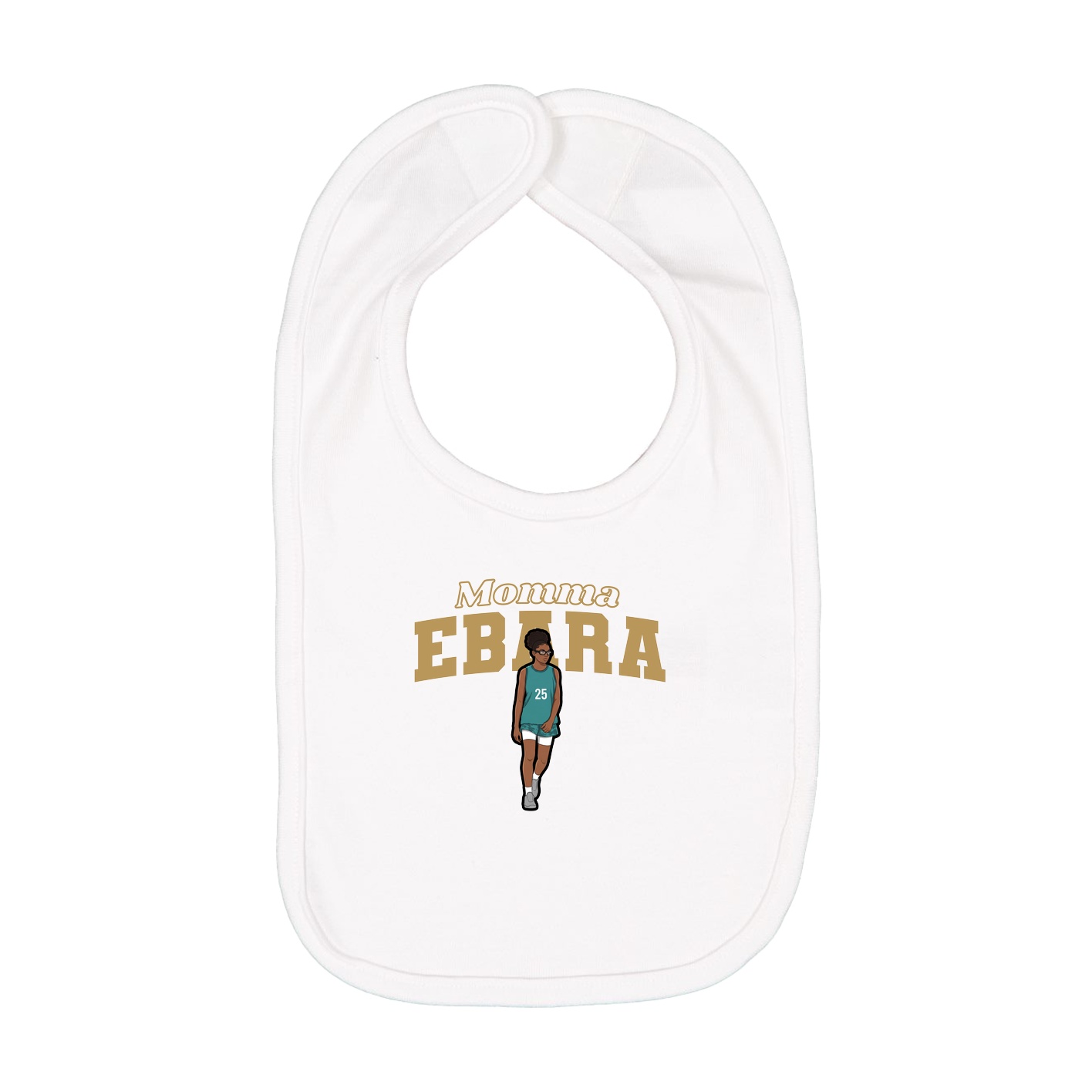 Infant Bib — Mothers Day Block in White