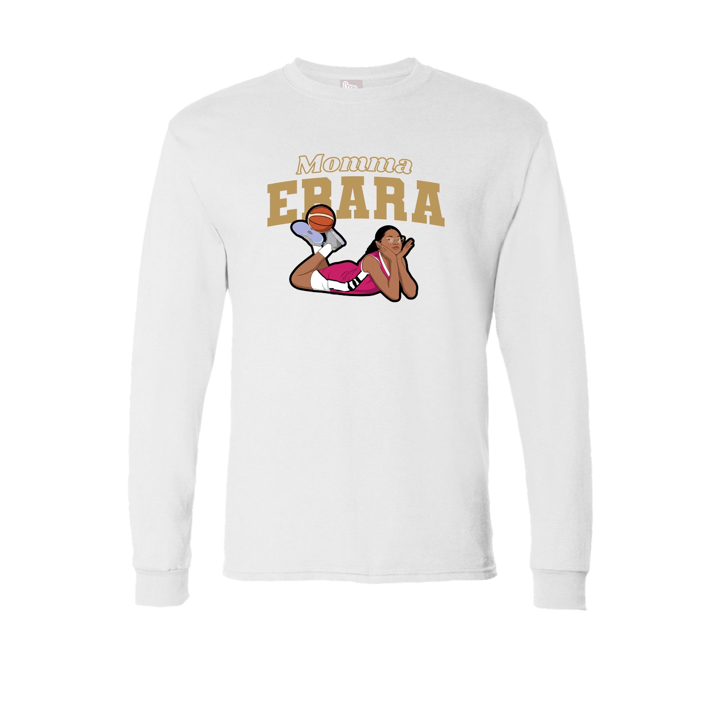 Long Sleeve Tee — Mothers Day Block in White
