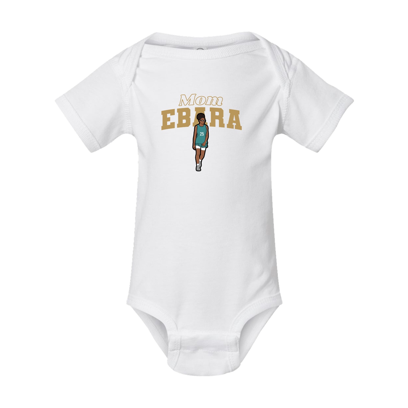 Baby Onesie — Mothers Day Block in White