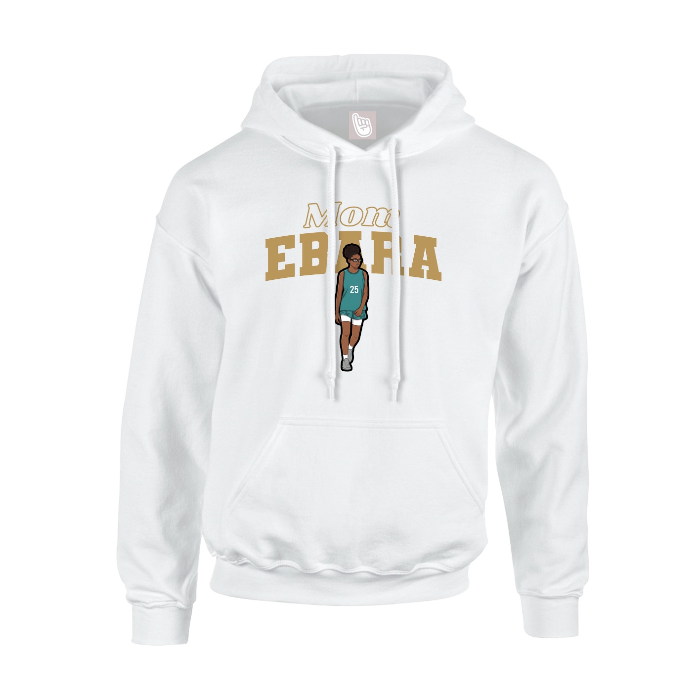 Youth Hoodie — Mothers Day Block in White