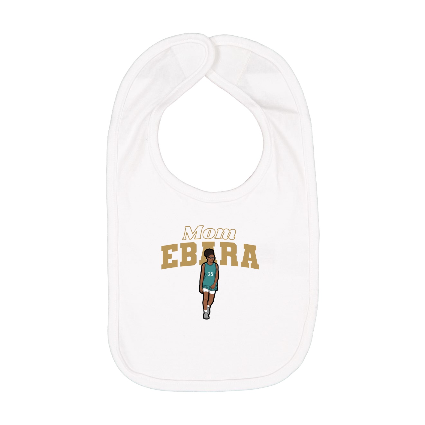 Infant Bib — Mothers Day Block in White