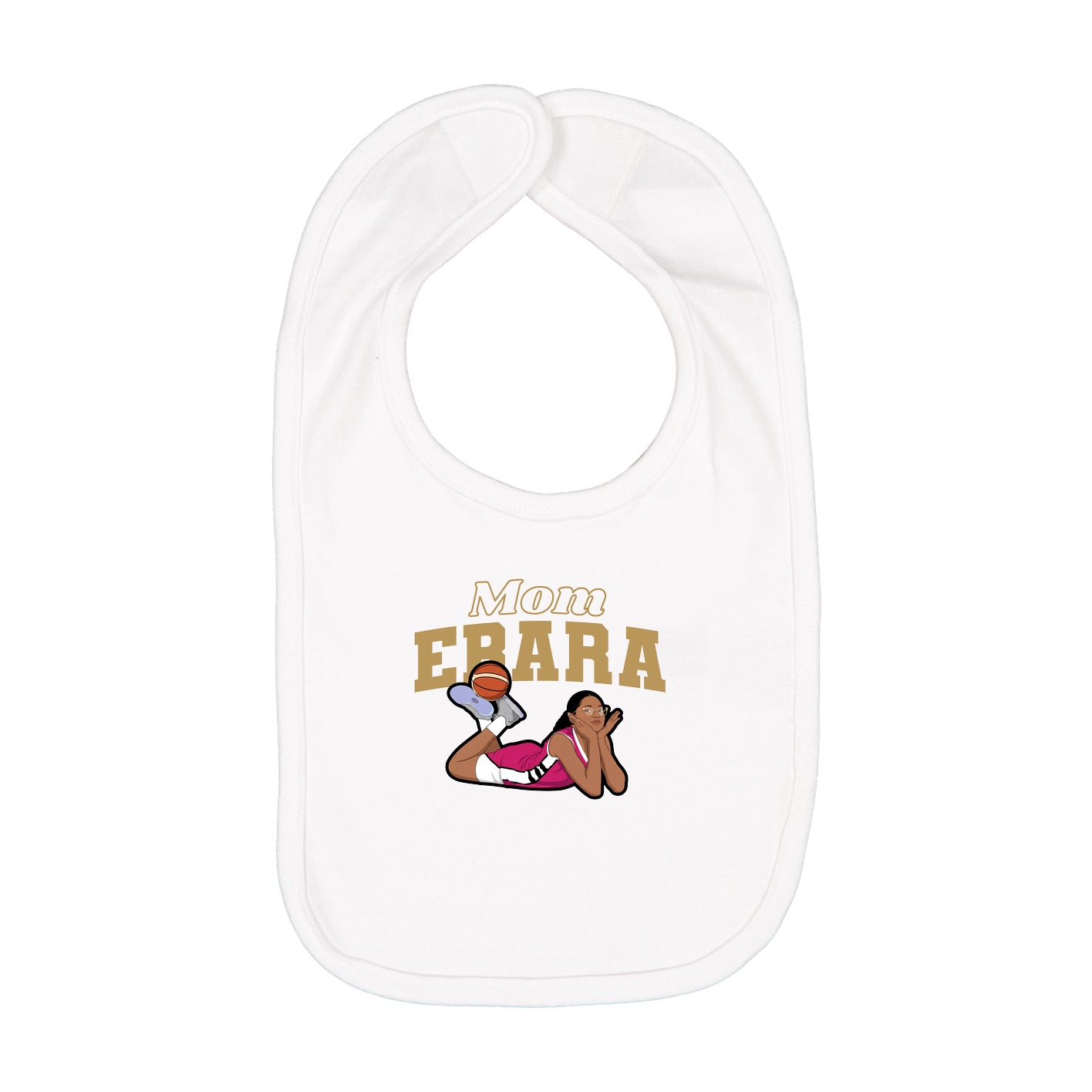 Infant Bib — Mothers Day Block in White