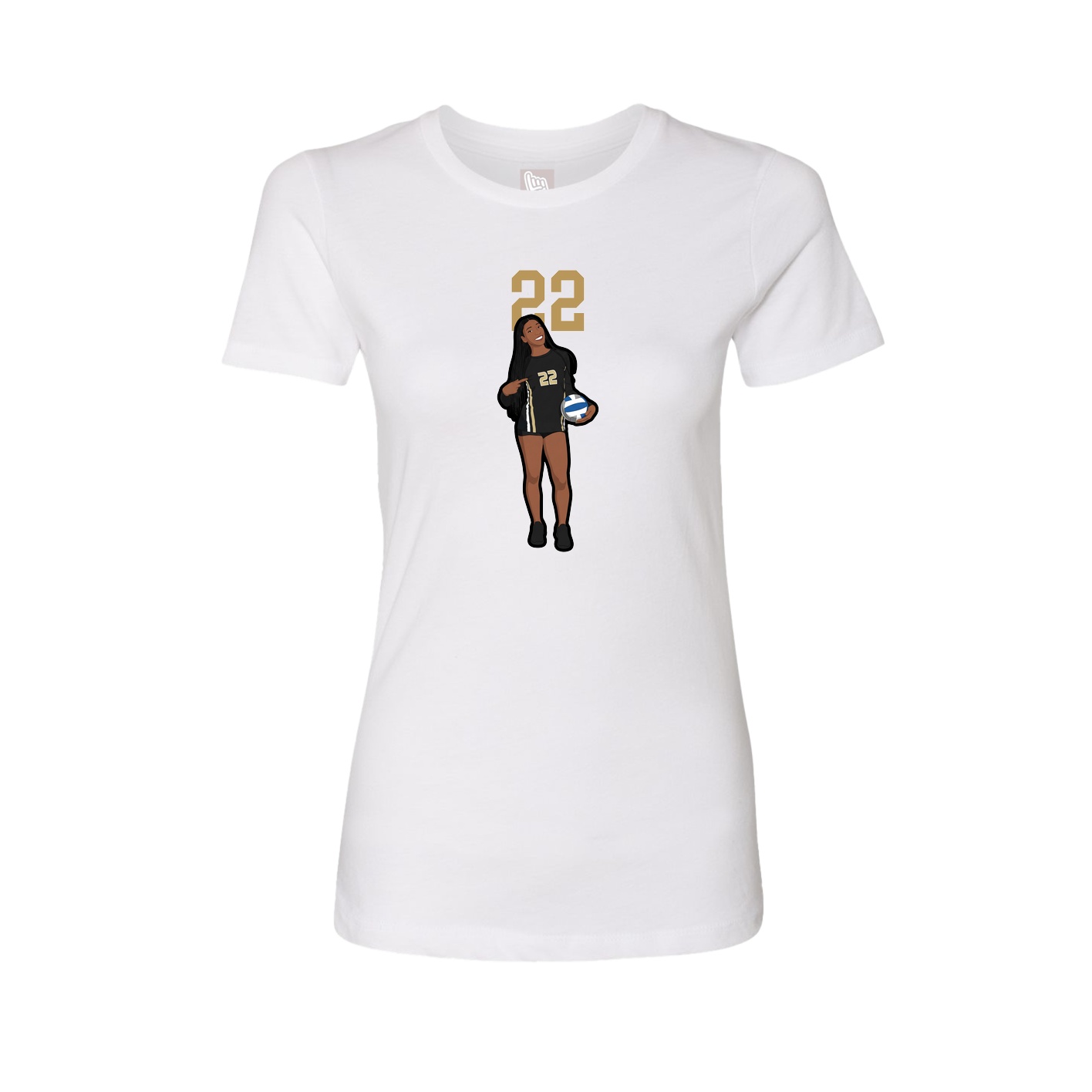 Womens Tee — Number Top in White