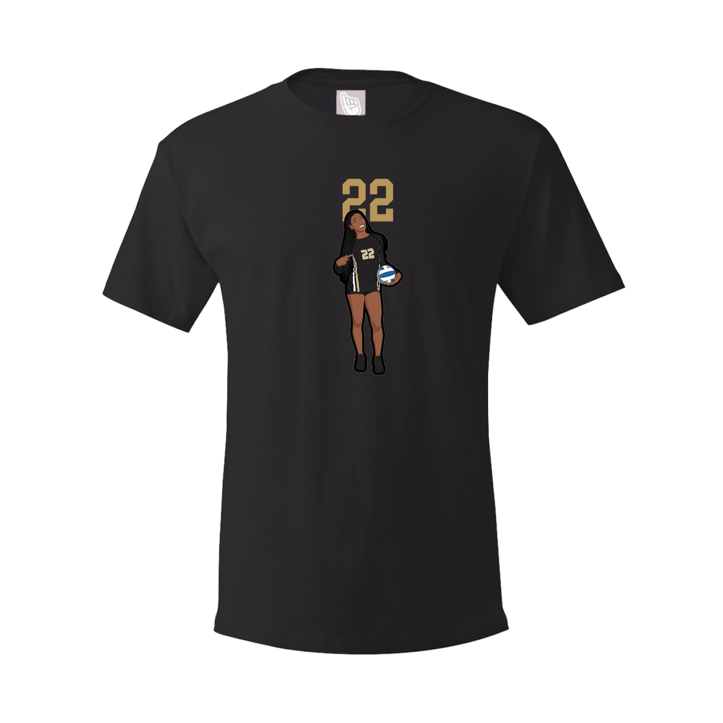 Youth Tee — Number Top in Black