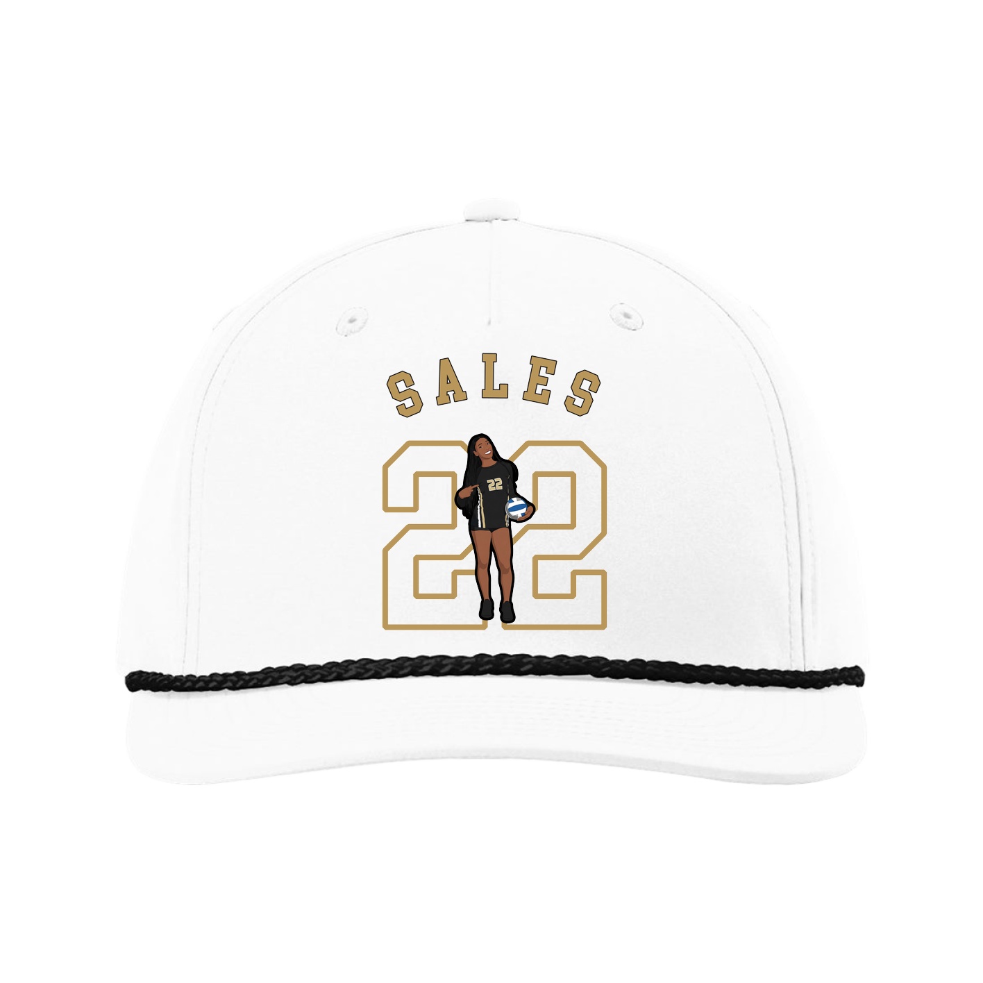 Five-Panel Classic Rope Cap — Shirsey Arch in White