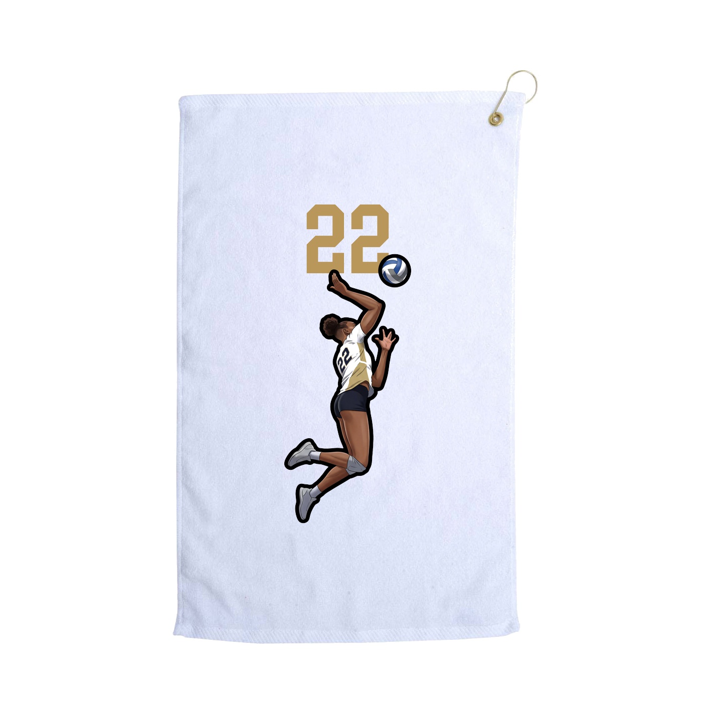 Golf Towel — Number Top in White