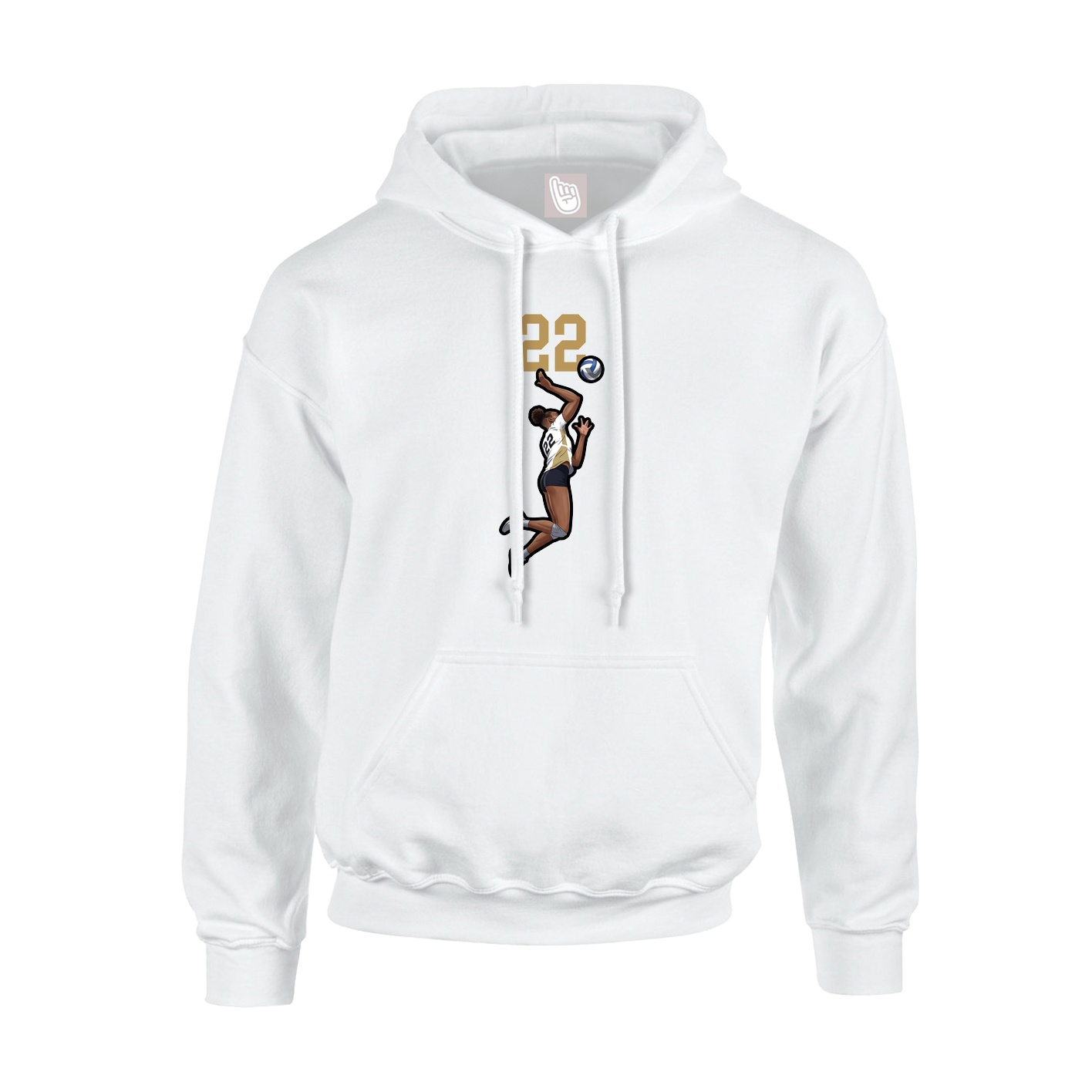 Hoodie — Number Top in White