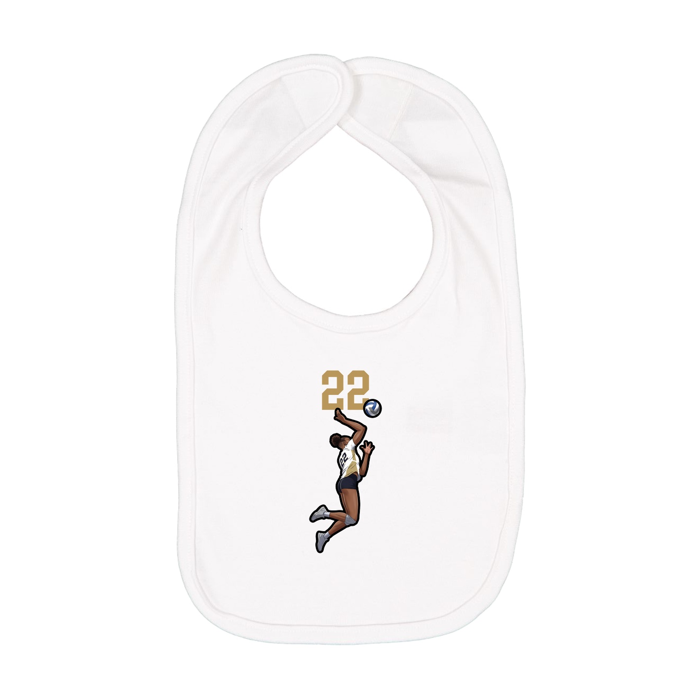 Infant Bib — Number Top in White