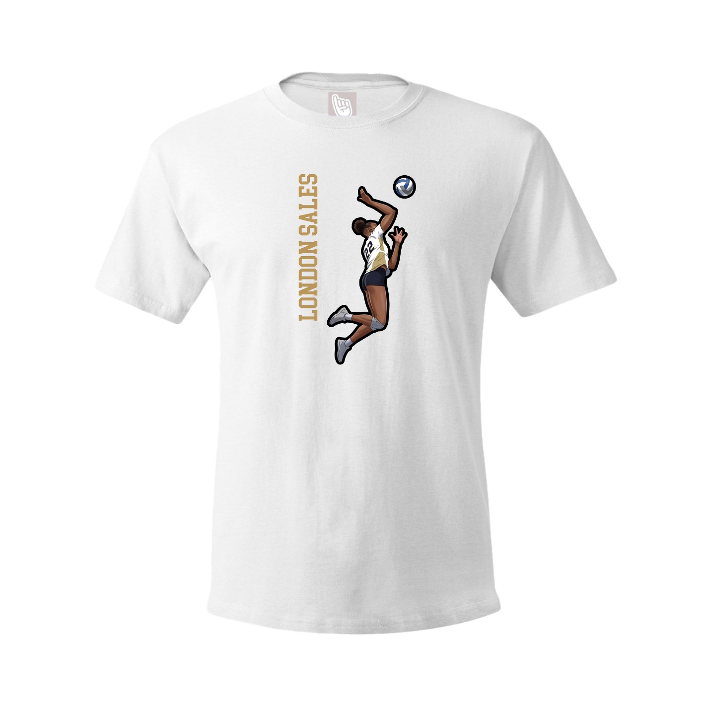 Tee — Name Vertical in White
