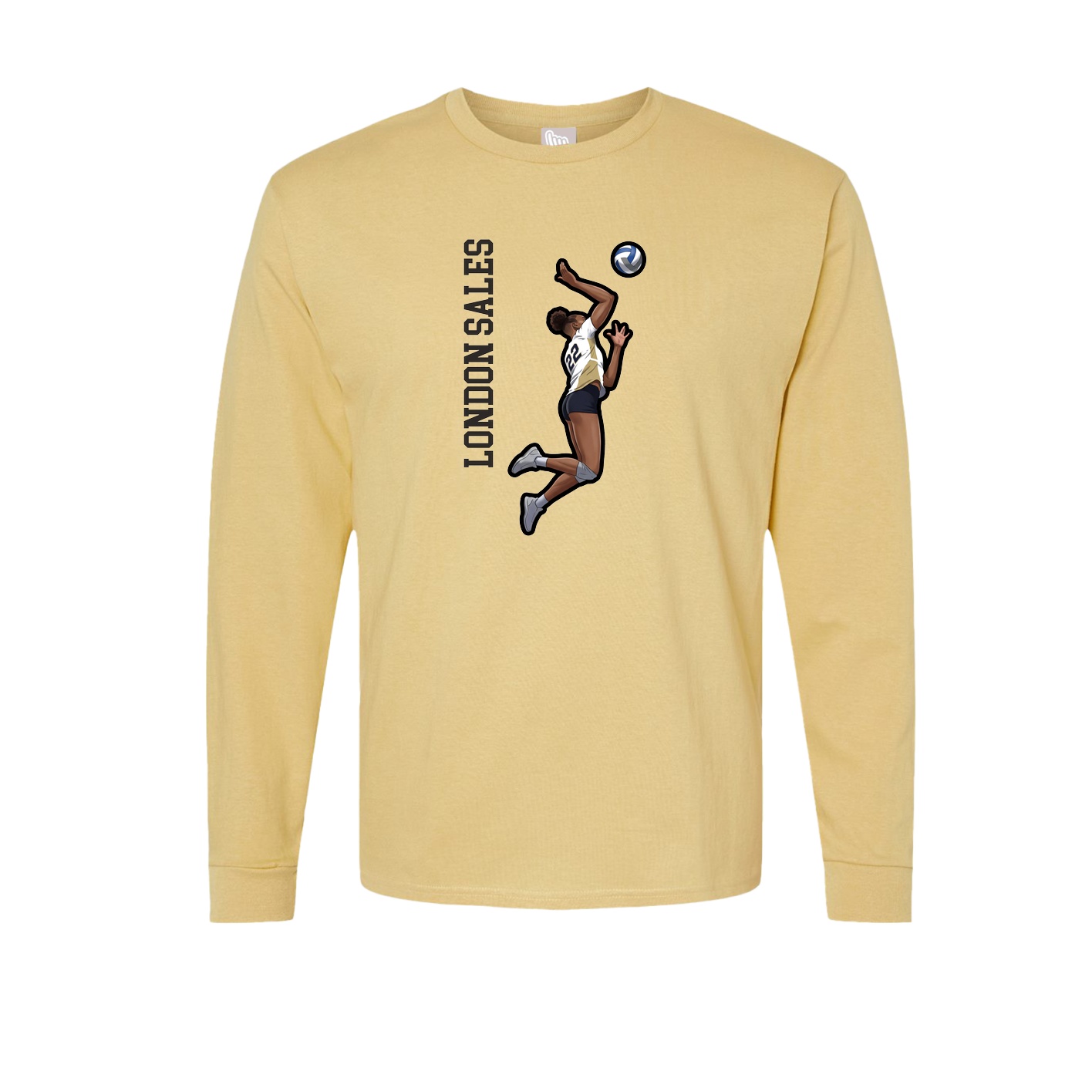 Long Sleeve Tee — Name Vertical in Vegas Gold