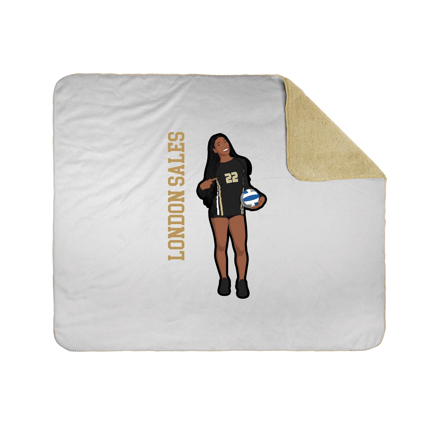Throw Blanket — Name Vertical in White