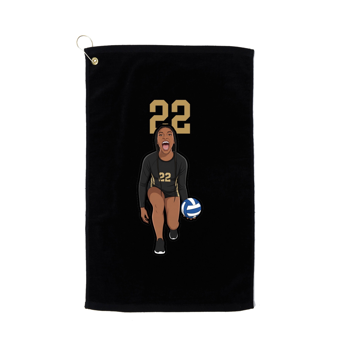 Golf Towel — Number Top in Black