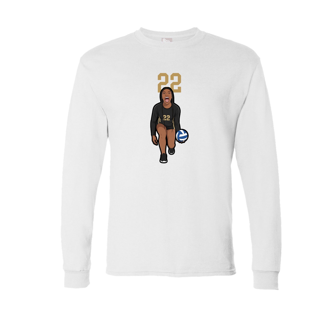 Long Sleeve Tee — Number Top in White