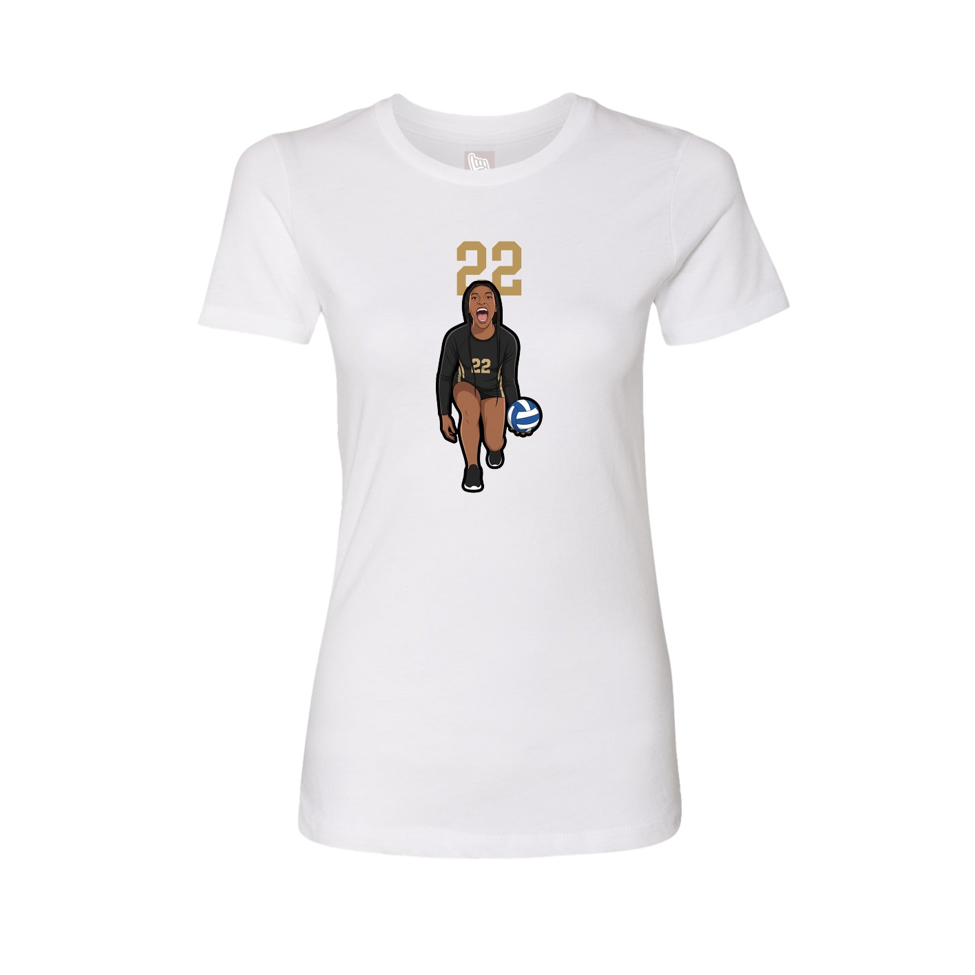 Womens Tee — Number Top in White