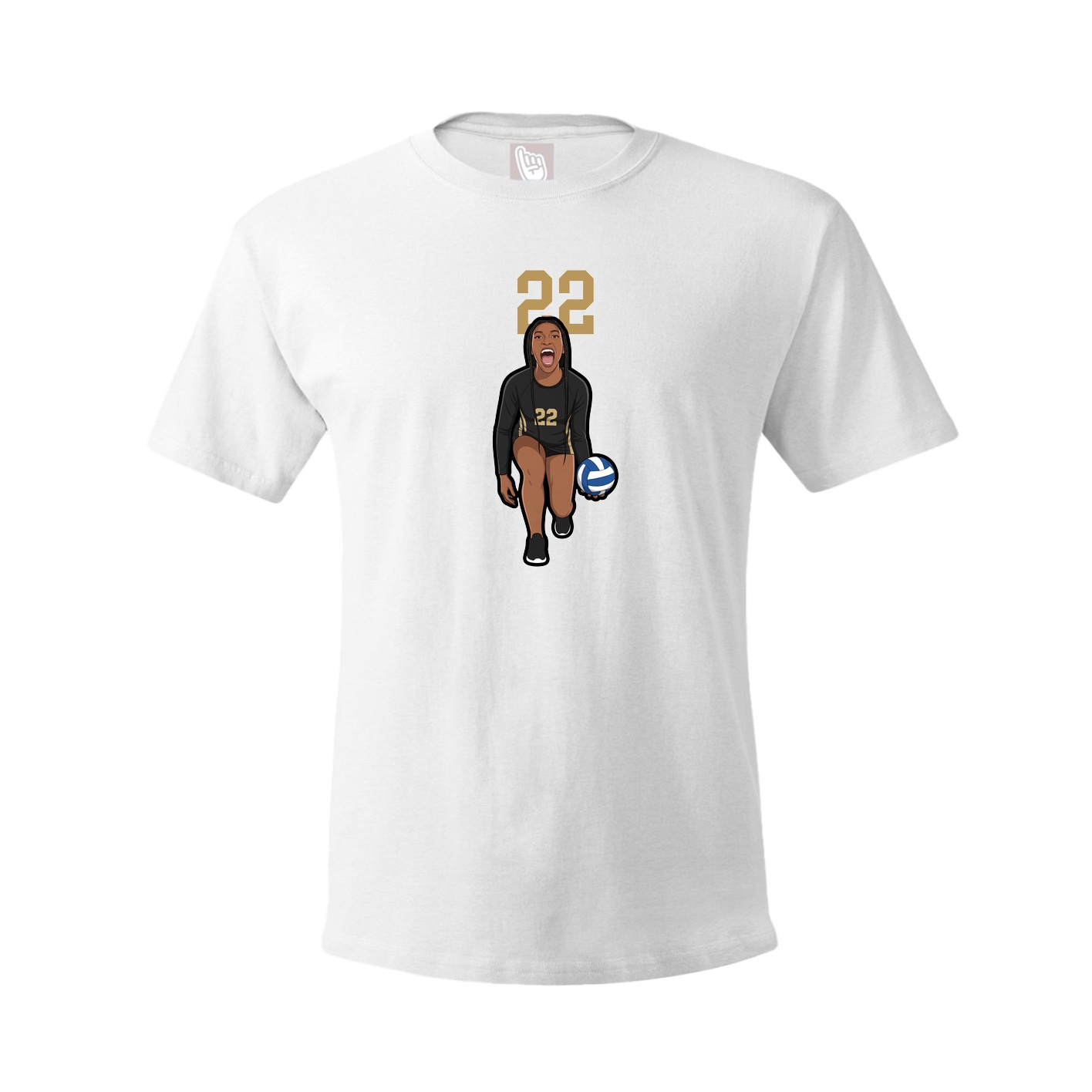 Youth Tee — Number Top in White