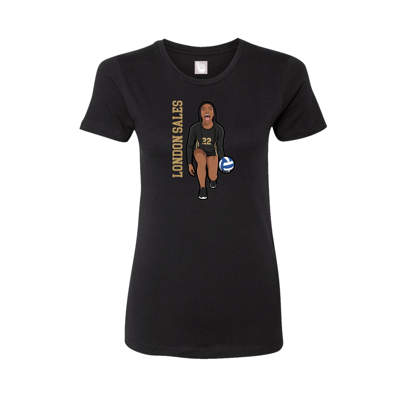 Womens Tee — Name Vertical in Black