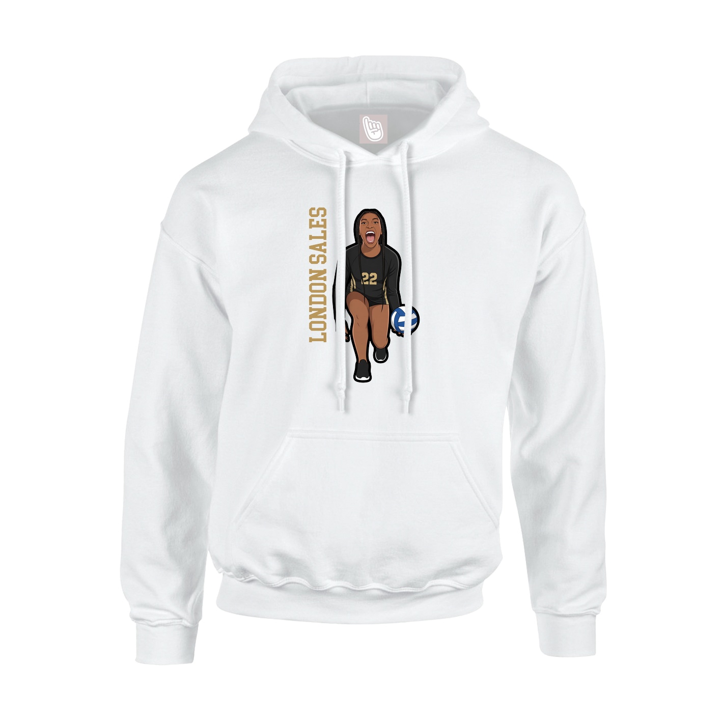Hoodie — Name Vertical in White